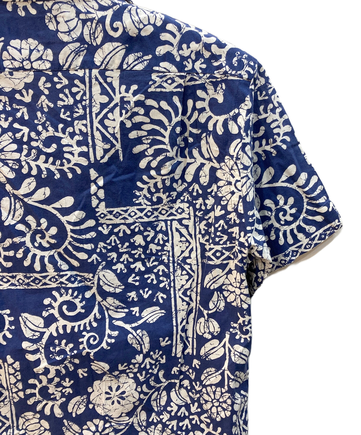 Polo Ralph Lauren ブラウス 0(XS位) 白x青x紺(総柄) 【古着】【中古】 中古・古着通販】POLO RALPH LAUREN (ポロ・ラルフローレン) アロハ