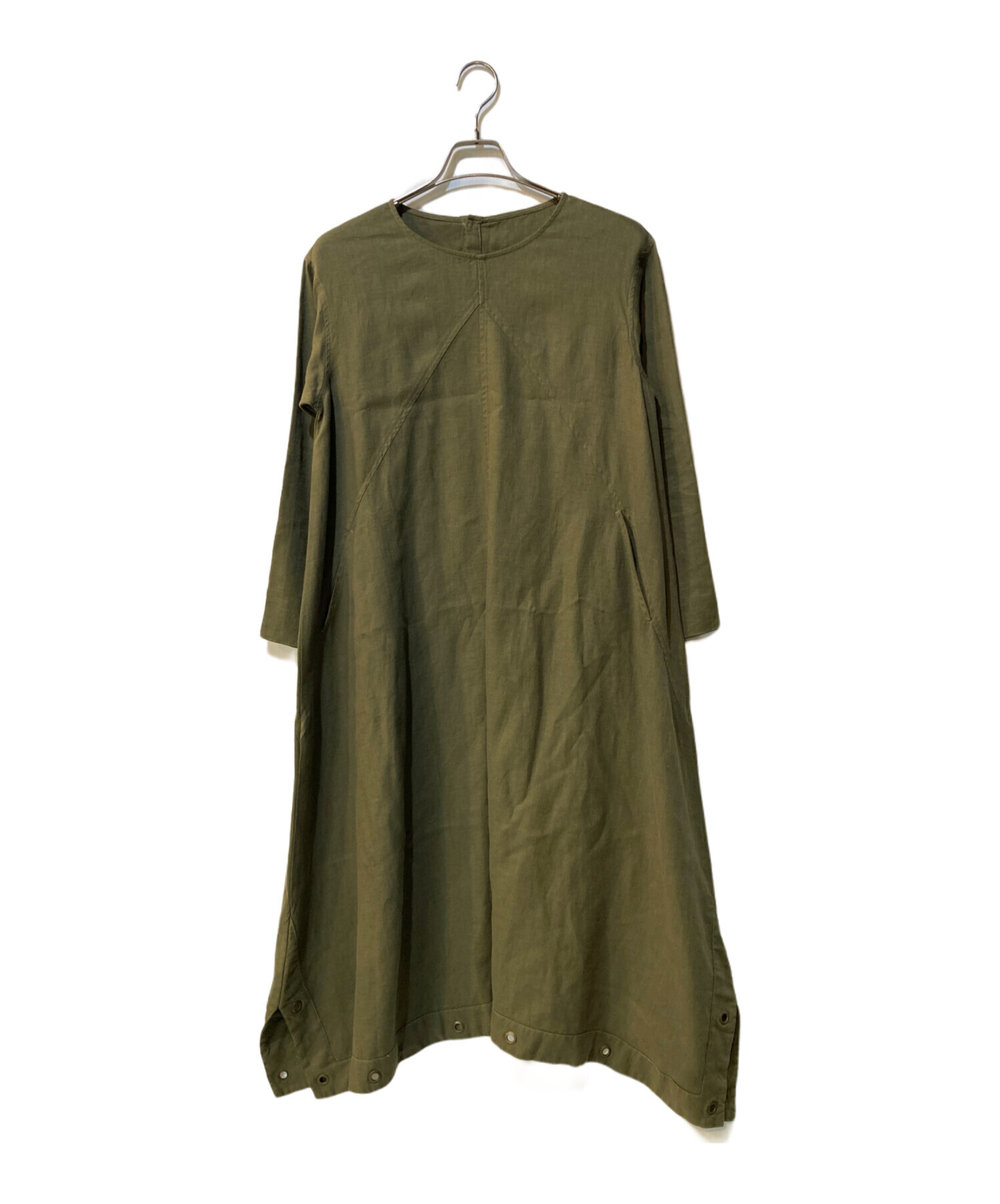 中古・古着通販】BEARDSLEY (ビアズリー) テントワンピース グリーン