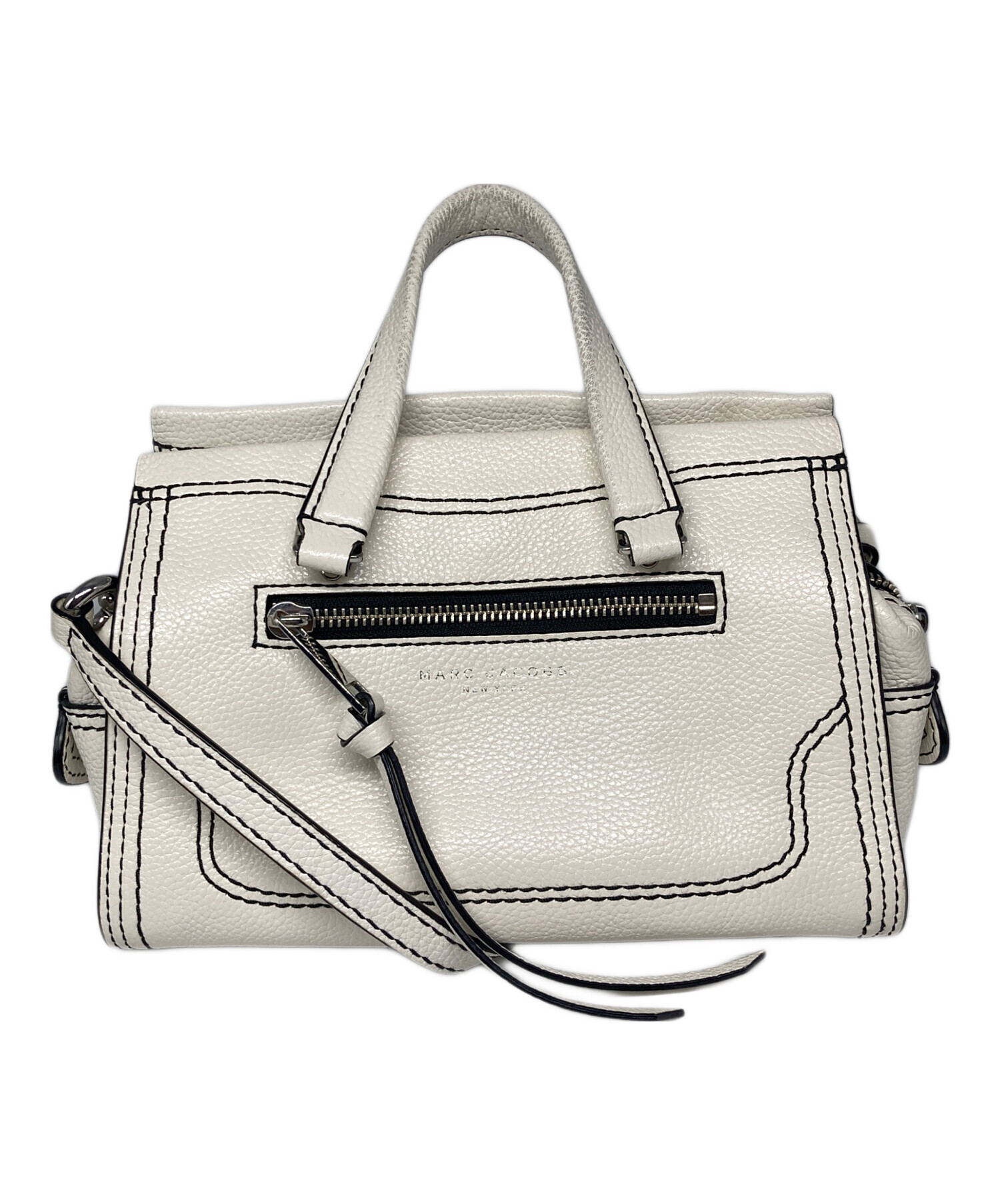 美品　マークジェイコブス ハンドバッグ　ミニ　クルーザー 白　2way レザー 中古・古着通販】MARC JACOBS (マークジェイコブス) ミニ クルーザー