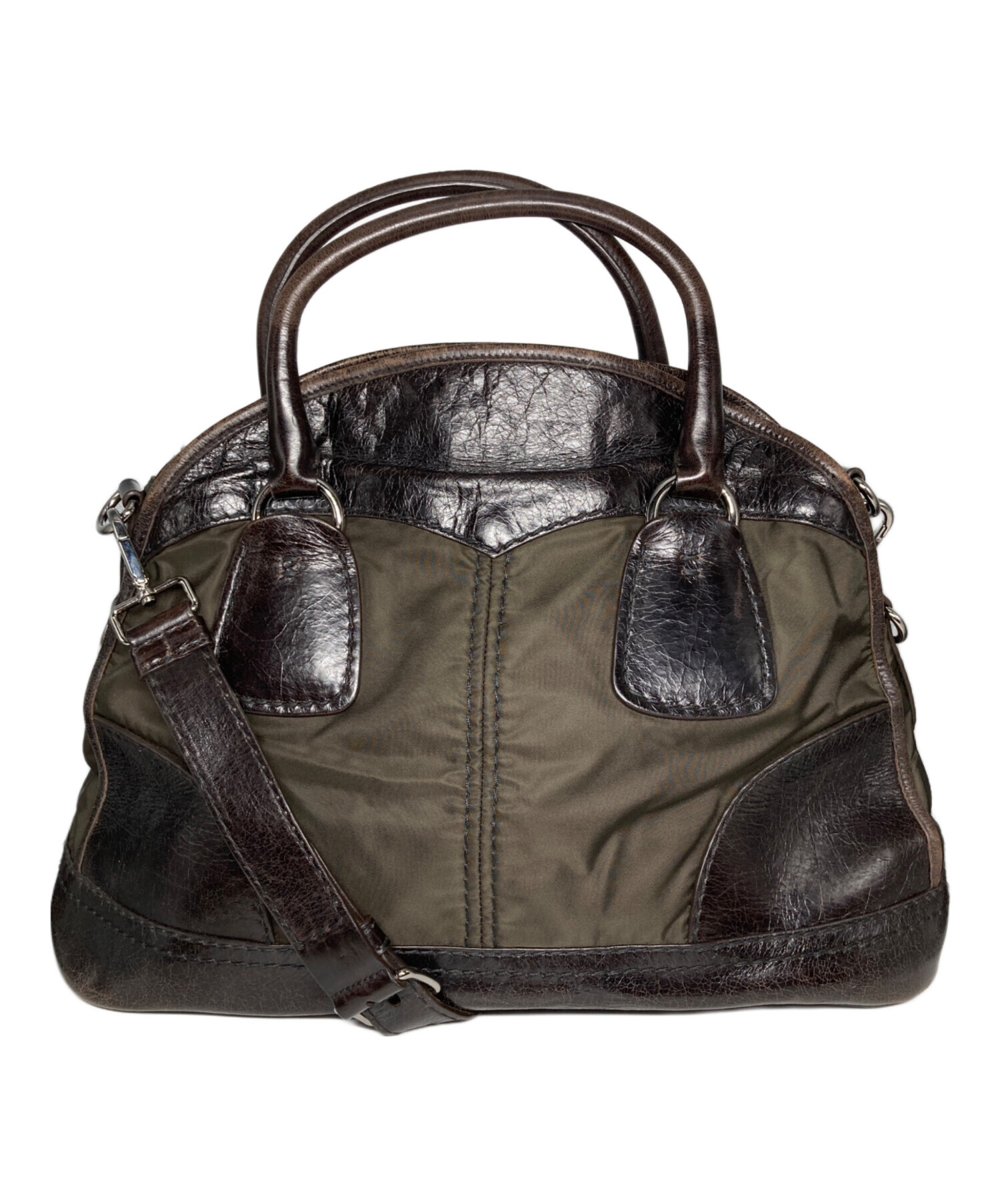 プラダ PRADA ハンドバッグ ナイロン ブラウン 茶 中古・古着通販PRADA 