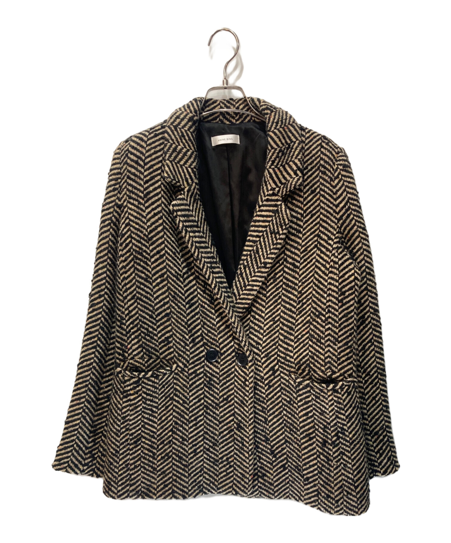 Bing blazer anine bing ANINE BING Cropped blazer VIENNA in black white
