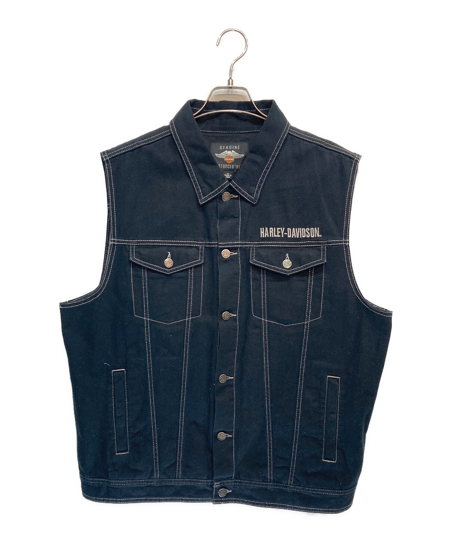 186000 Harley-Davidson ハーレーダビットソン デニムベスト XL メンズ [1000025395791] 中古・古着通販】HARLEY-DAVIDSON (ハーレーダビッドソン) デニム