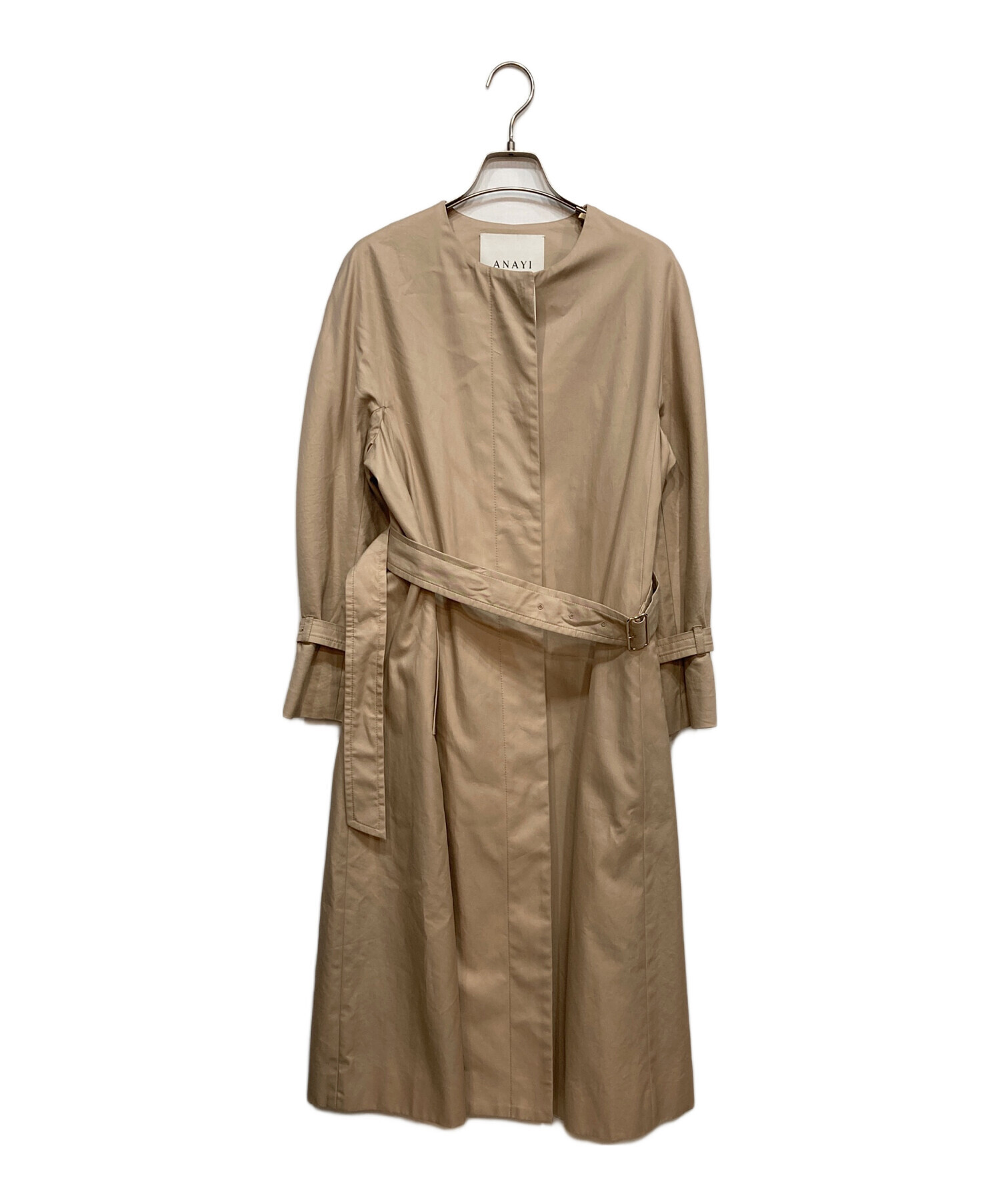 中古・古着通販】ANAYI (アナイ) 撥水ギャバクルーコート ベージュ