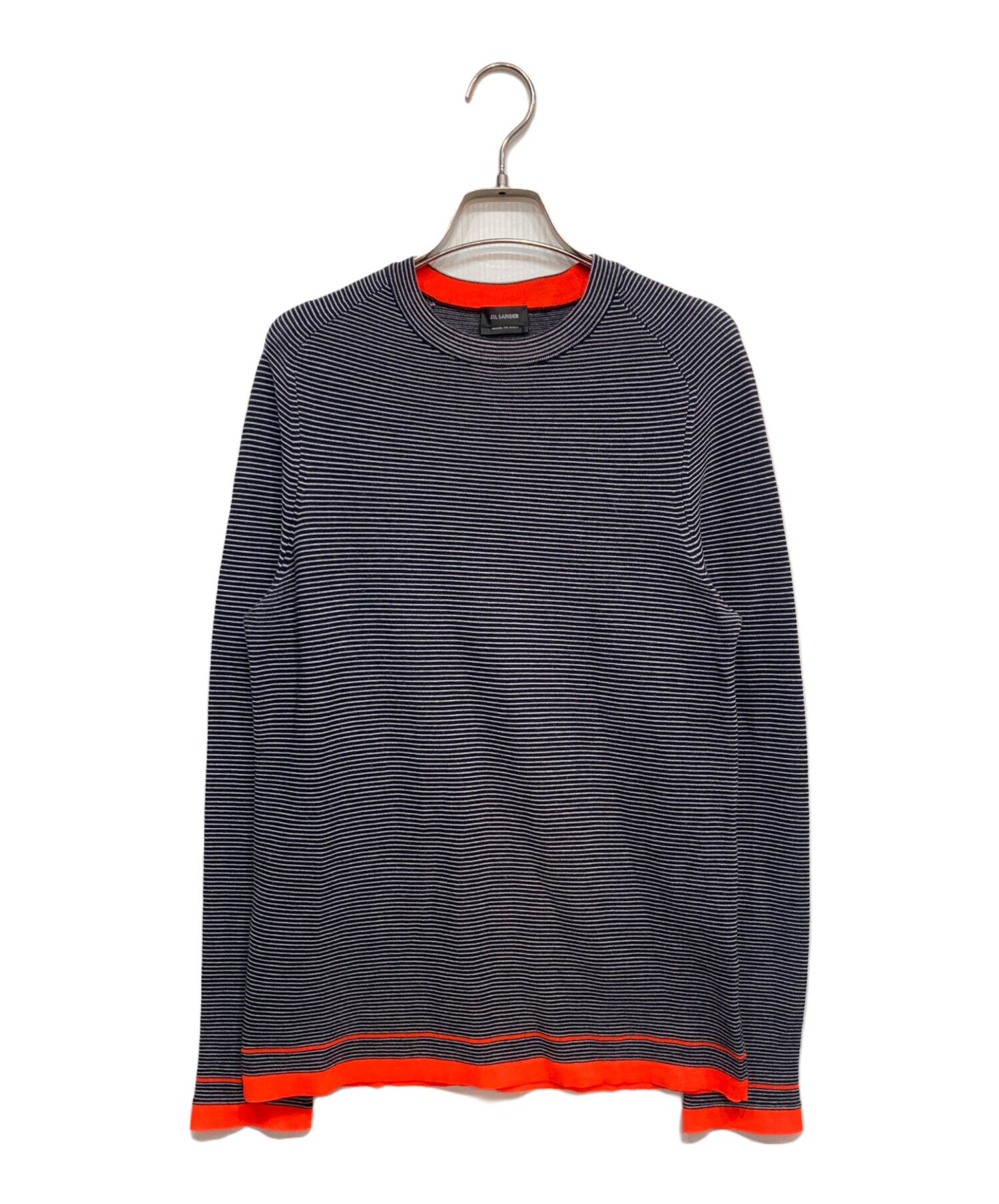 中古・古着通販】JIL SANDER (ジルサンダー) ボーダーニット ブラック 