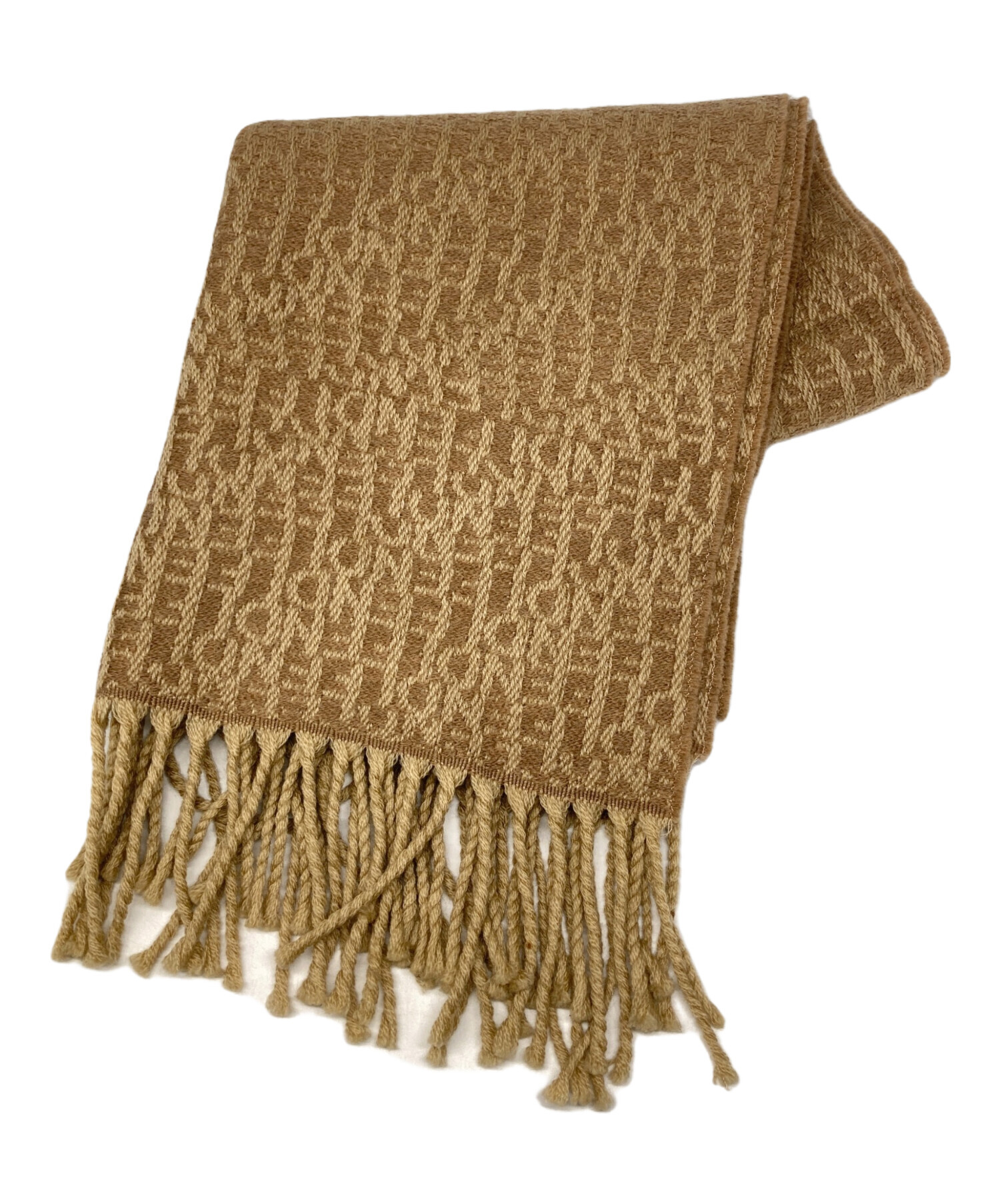 FENDI ロゴ入り マフラー ベージュ 中古・古着通販】FENDI (フェンディ) 総柄 マフラー ベージュ サイズ