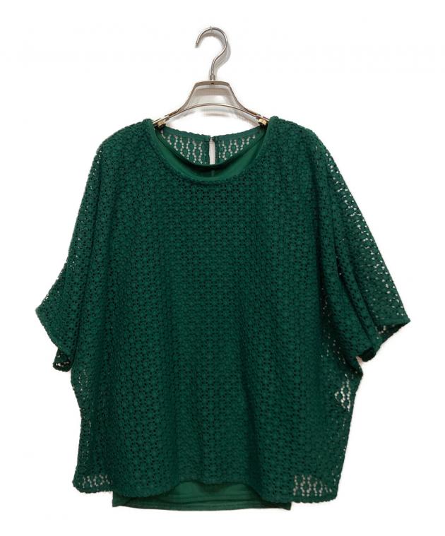 BEARDSLEY ビアズリー シャツコンビモックネックニット　グリーン 中古・古着通販】BEARDSLEY (ビアズリー) カヤ前後ブラウス グリーン