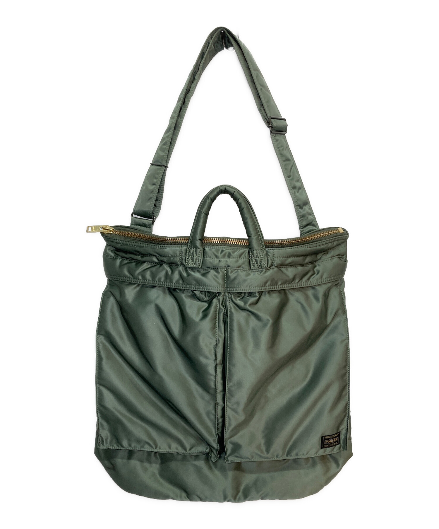 ポーター タンカー 旧型 ヘルメットバッグ L ラージ 2WAY セージグリーン 中古・古着通販】PORTER (ポーター) タンカー 2wayヘルメットバッグ