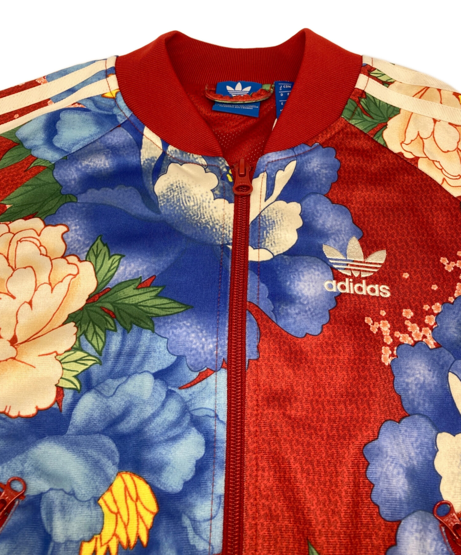 　アディダス　レディース　トラックジャケット　牡丹柄　XOTサイズ 中古・古着通販】adidas (アディダス) 牡丹柄トラックジャケット