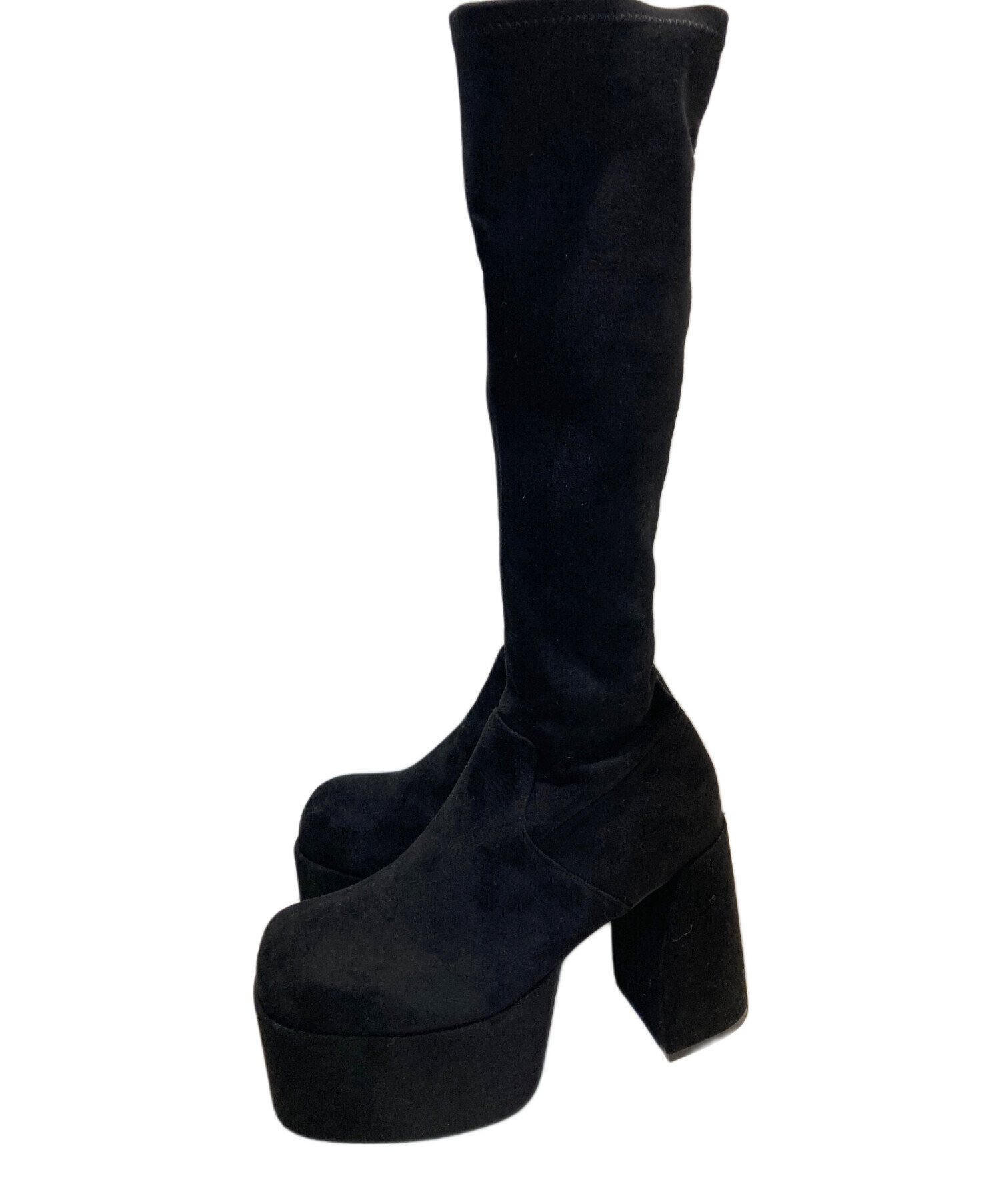 EMODA エモダ バルキープランプフィットブーツ ブラック ロングブーツ L エモダ EMODA バルキープランプフィットブーツ （ブラック