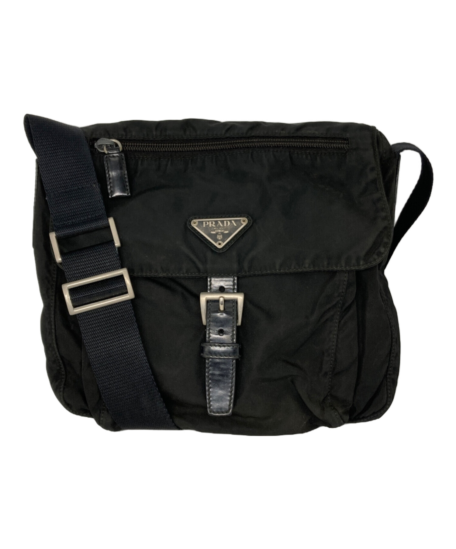中古・古着通販】PRADA (プラダ) ナイロンショルダーバッグ ブラック