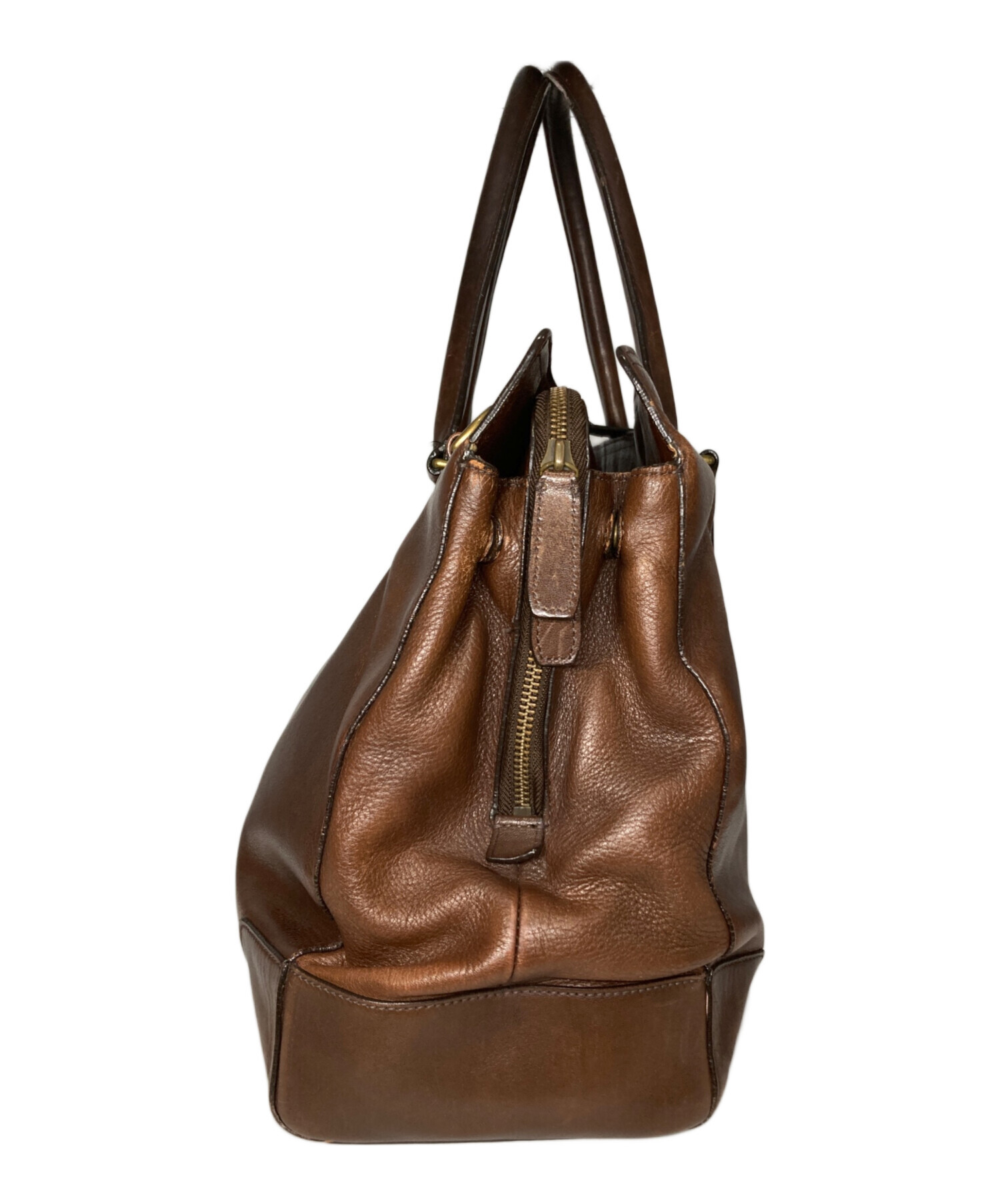 中古・古着通販】COACH (コーチ) レザービジネスバッグ ブラウン