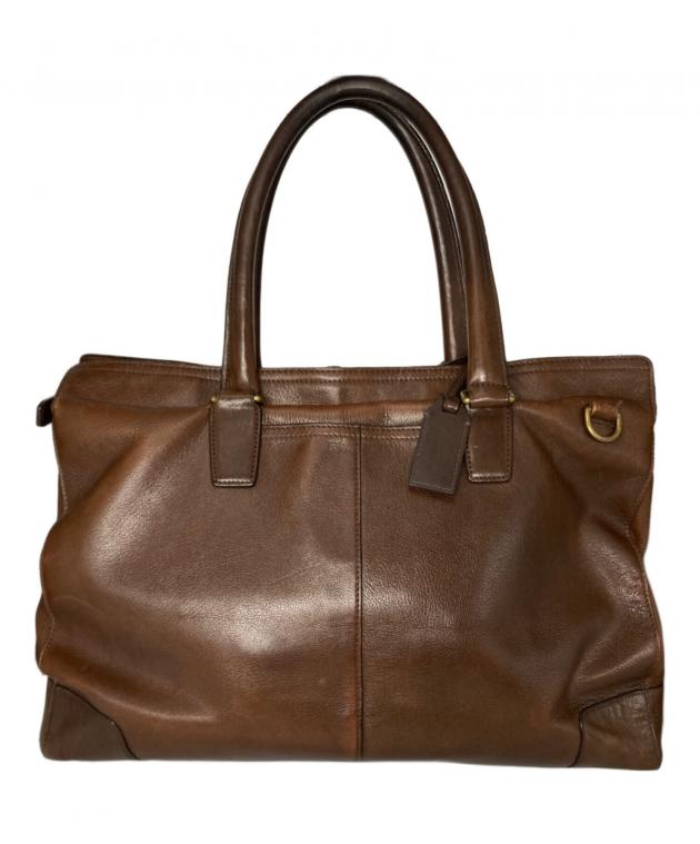 中古・古着通販】COACH (コーチ) レザービジネスバッグ ブラウン