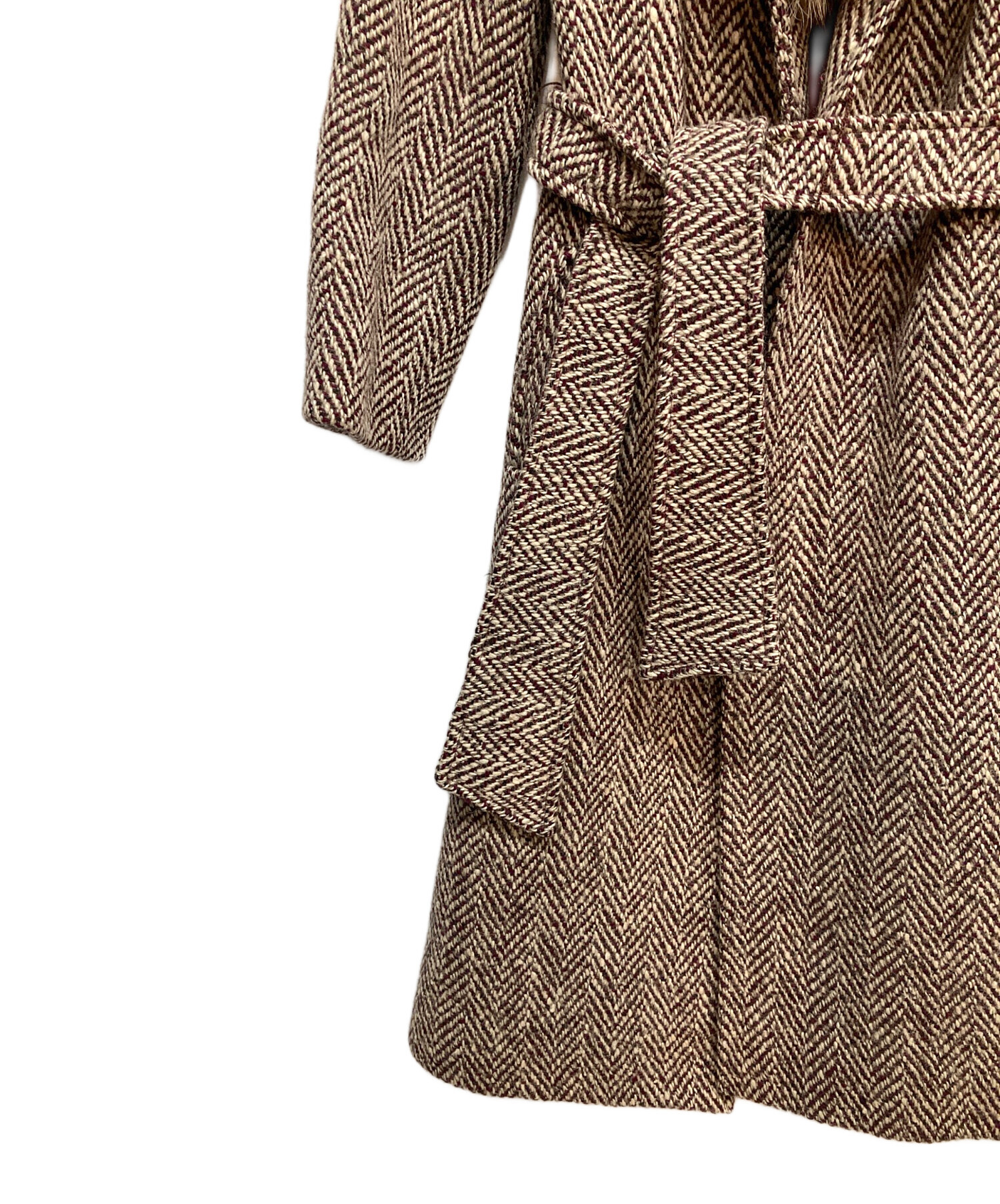 未使用に近い✨アクアスキュータム　ハリスツイード生地使用　美しいツイードコート 未使用に近い✨アクアスキュータム ハリスツイード生地使用 美しい