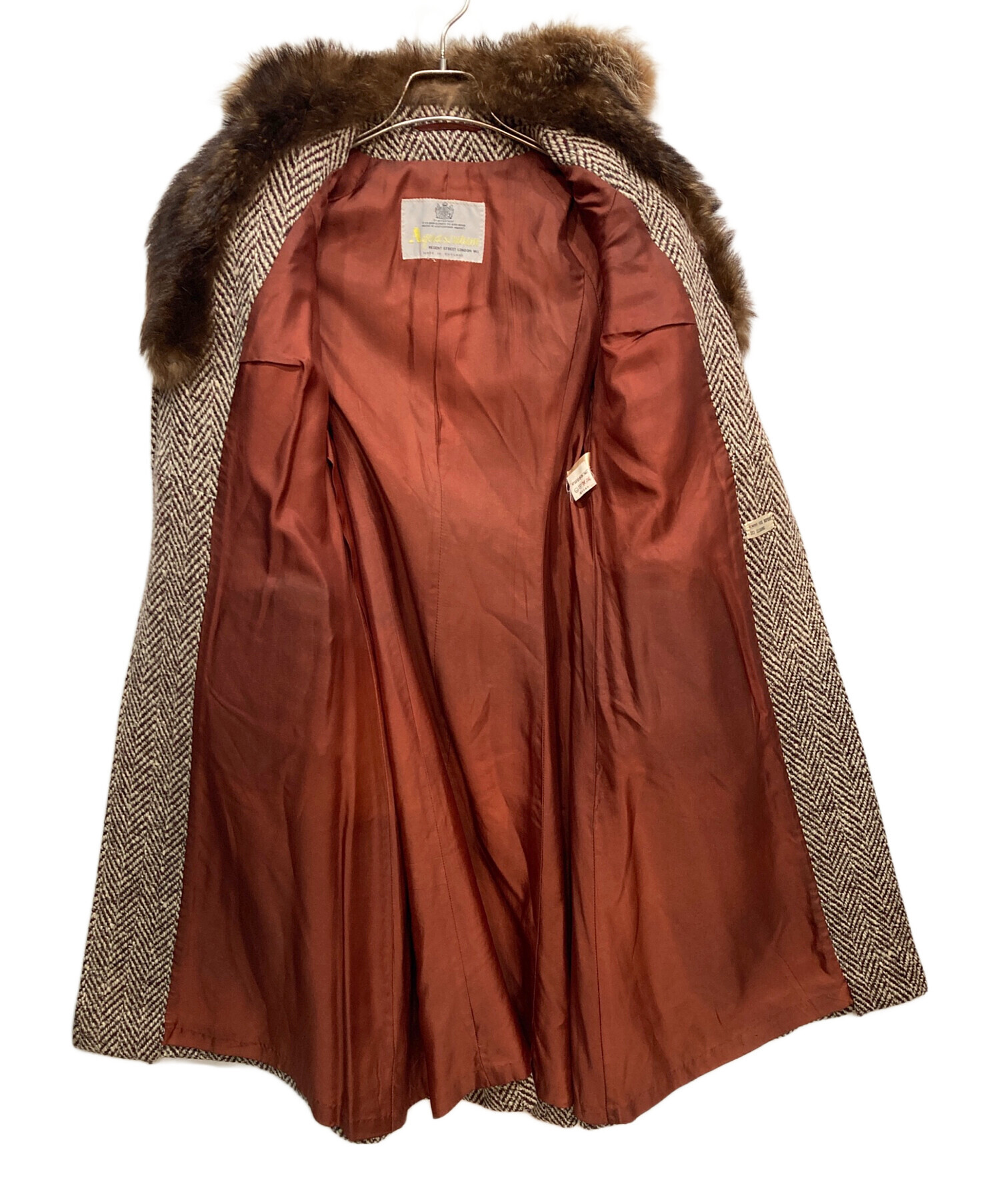 中古・古着通販】Aquascutum (アクアスキュータム) ツイード ファー