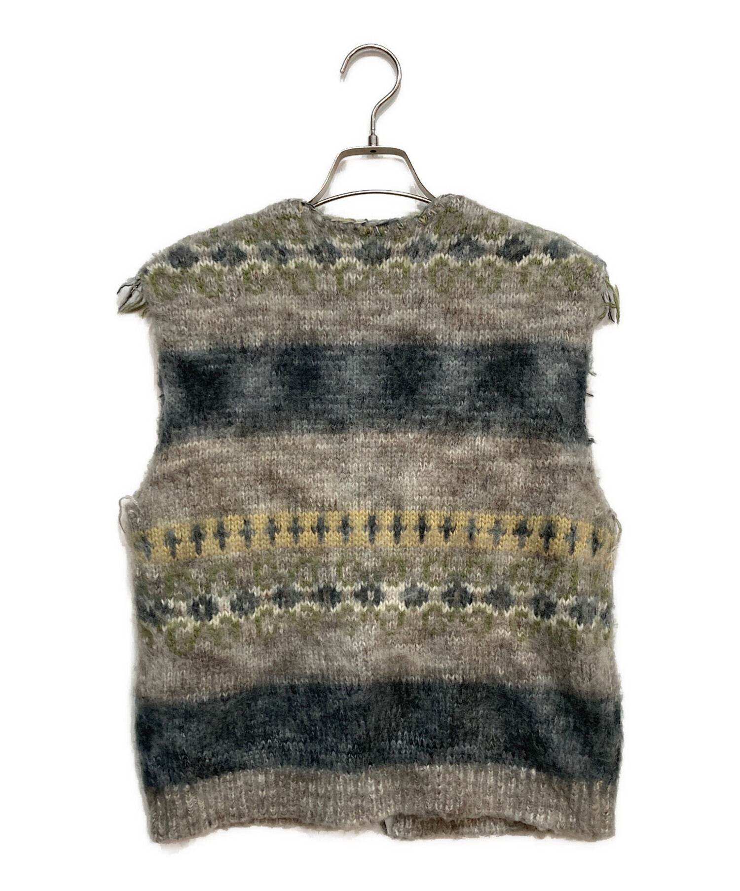 PERVERZE パーバーズ モヘアニットベスト 中古・古着通販】PERVERZE (パーバーズ) Blend Border Knit Vest