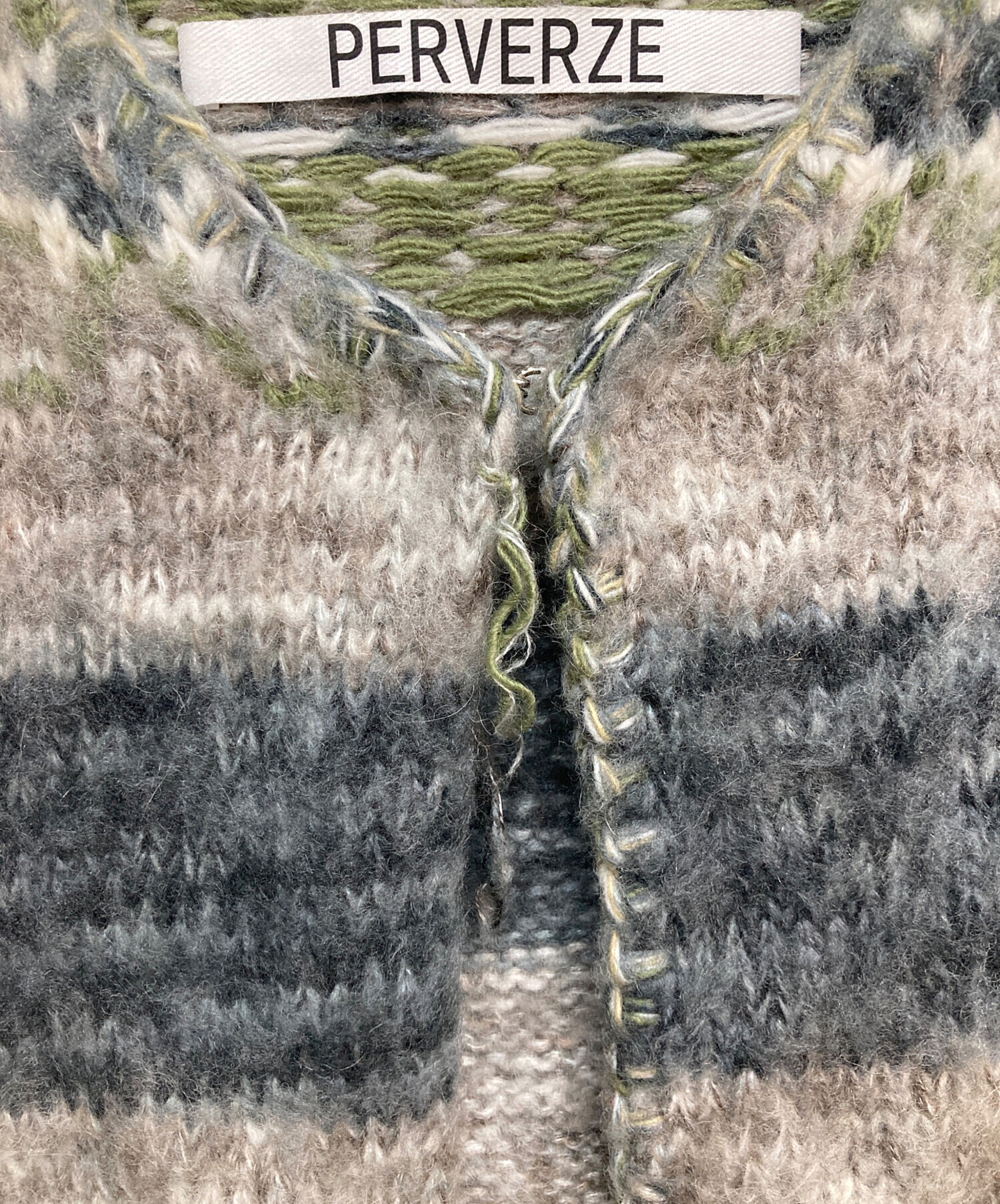 中古・古着通販】PERVERZE (パーバーズ) Blend Border Knit Vest