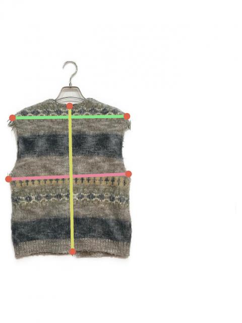 中古・古着通販】PERVERZE (パーバーズ) Blend Border Knit Vest