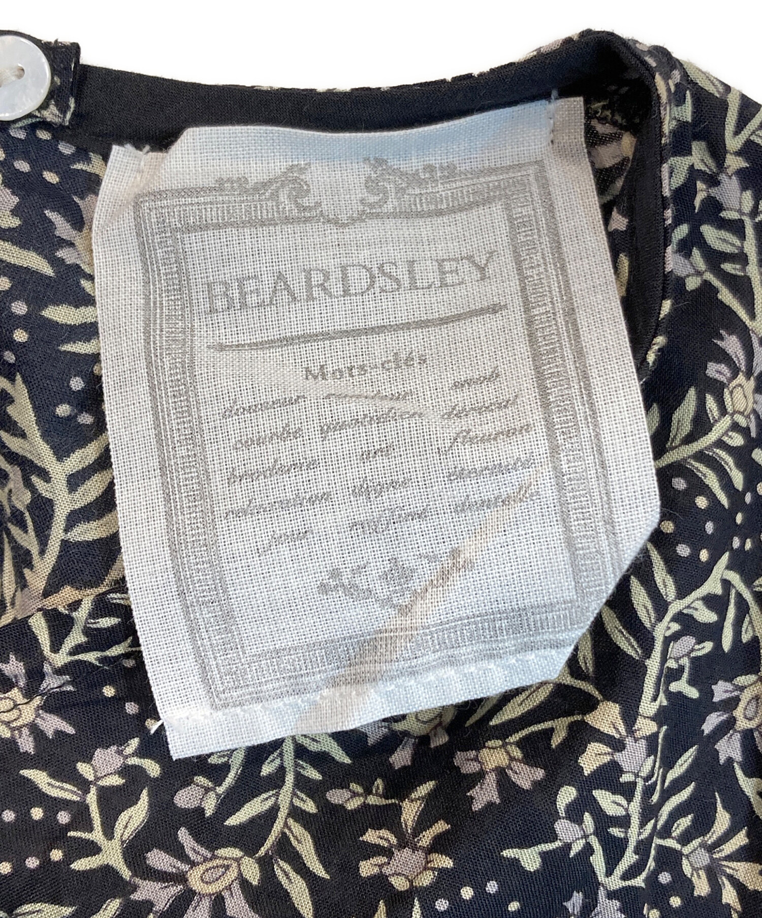 中古・古着通販】BEARDSLEY (ビアズリー) プリントギャザーワンピ