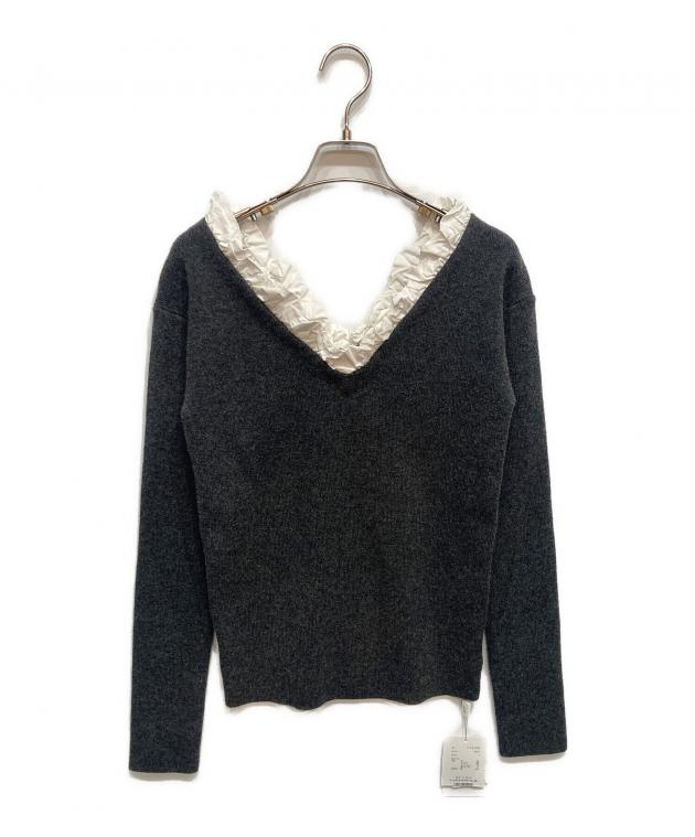 CLANE 2WAY FRILL V NECK KNIT TOPS サイズ1 中古・古着通販