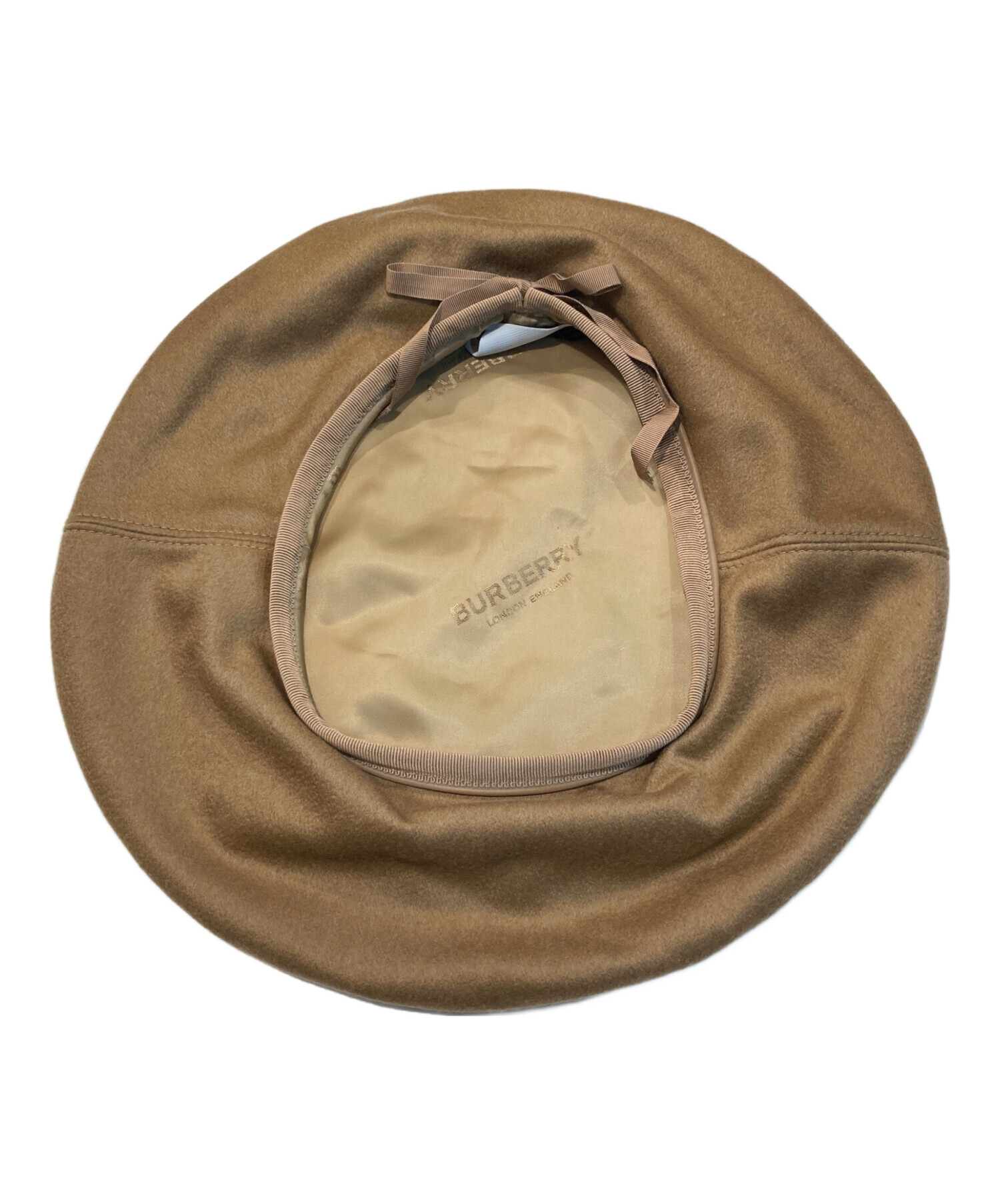 中古・古着通販】BURBERRY (バーバリー) リボン ベレー帽 ベージュ