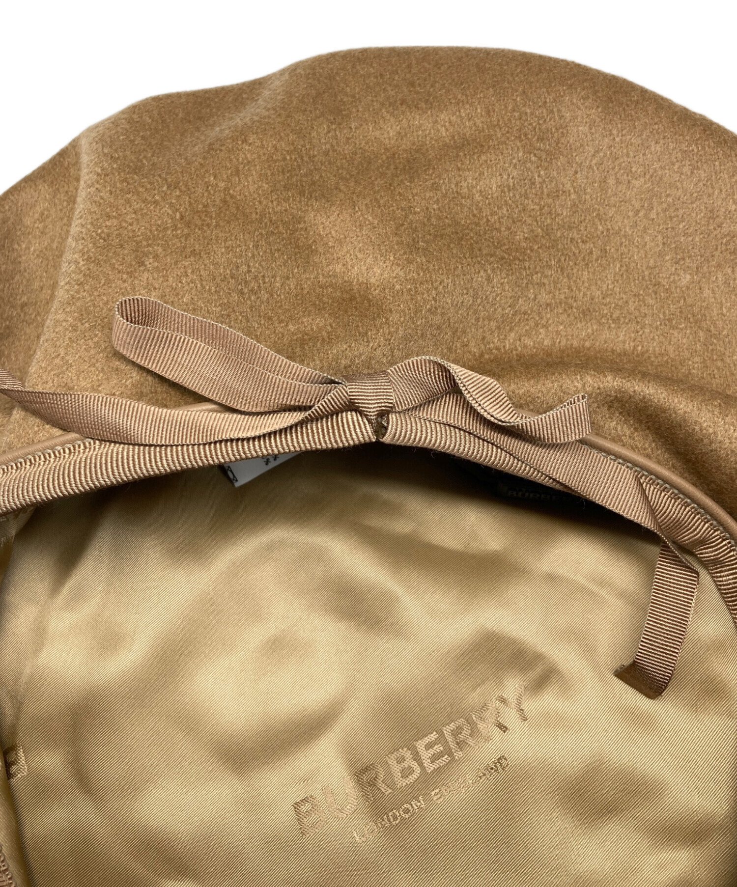 中古・古着通販】BURBERRY (バーバリー) リボン ベレー帽 ベージュ