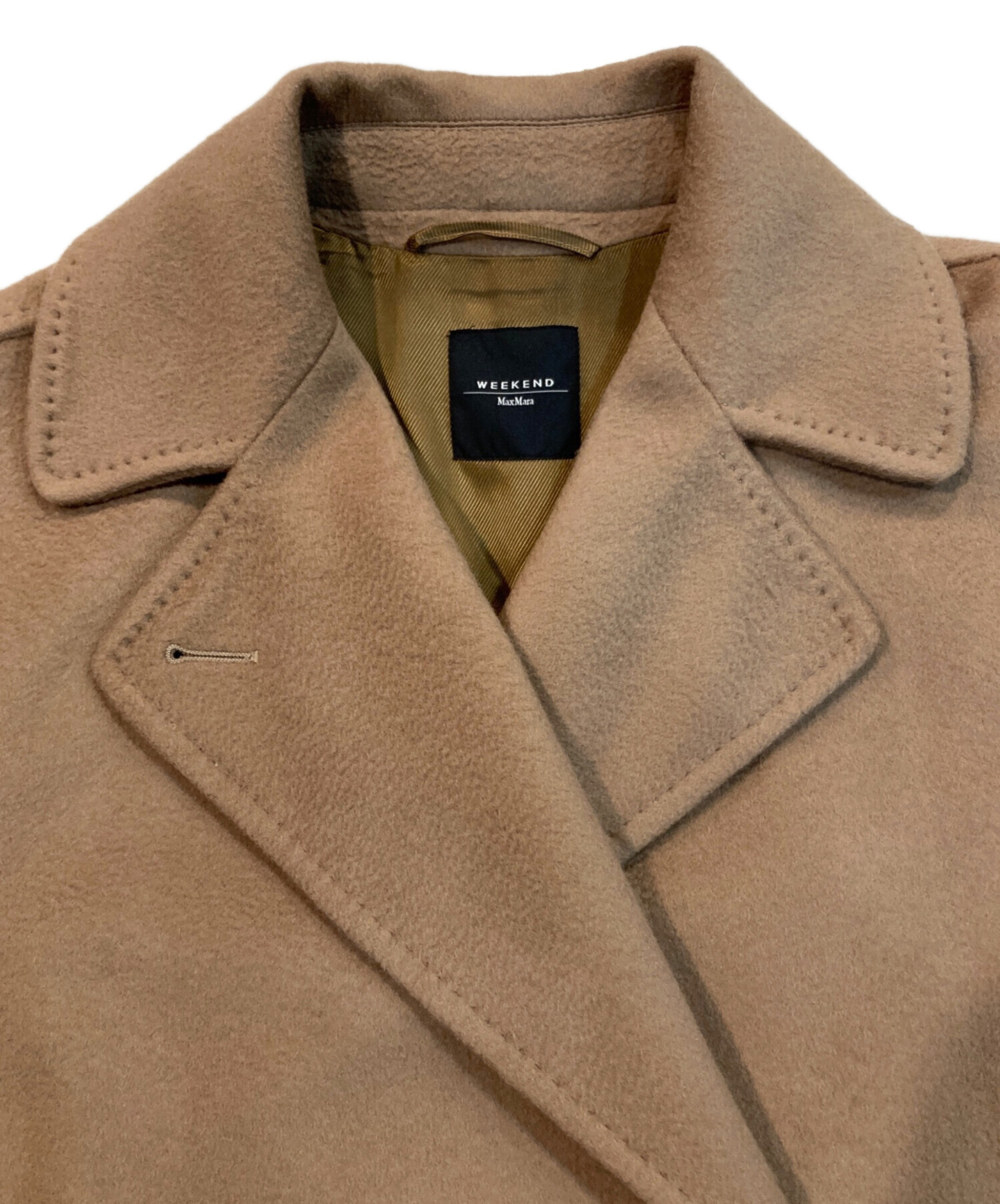 ウィークエンドマックスマーラ チェスターコート ウール100% キャメル 38 ウィークエンドマックスマーラ チェスターコート ウール100% キャメル 38