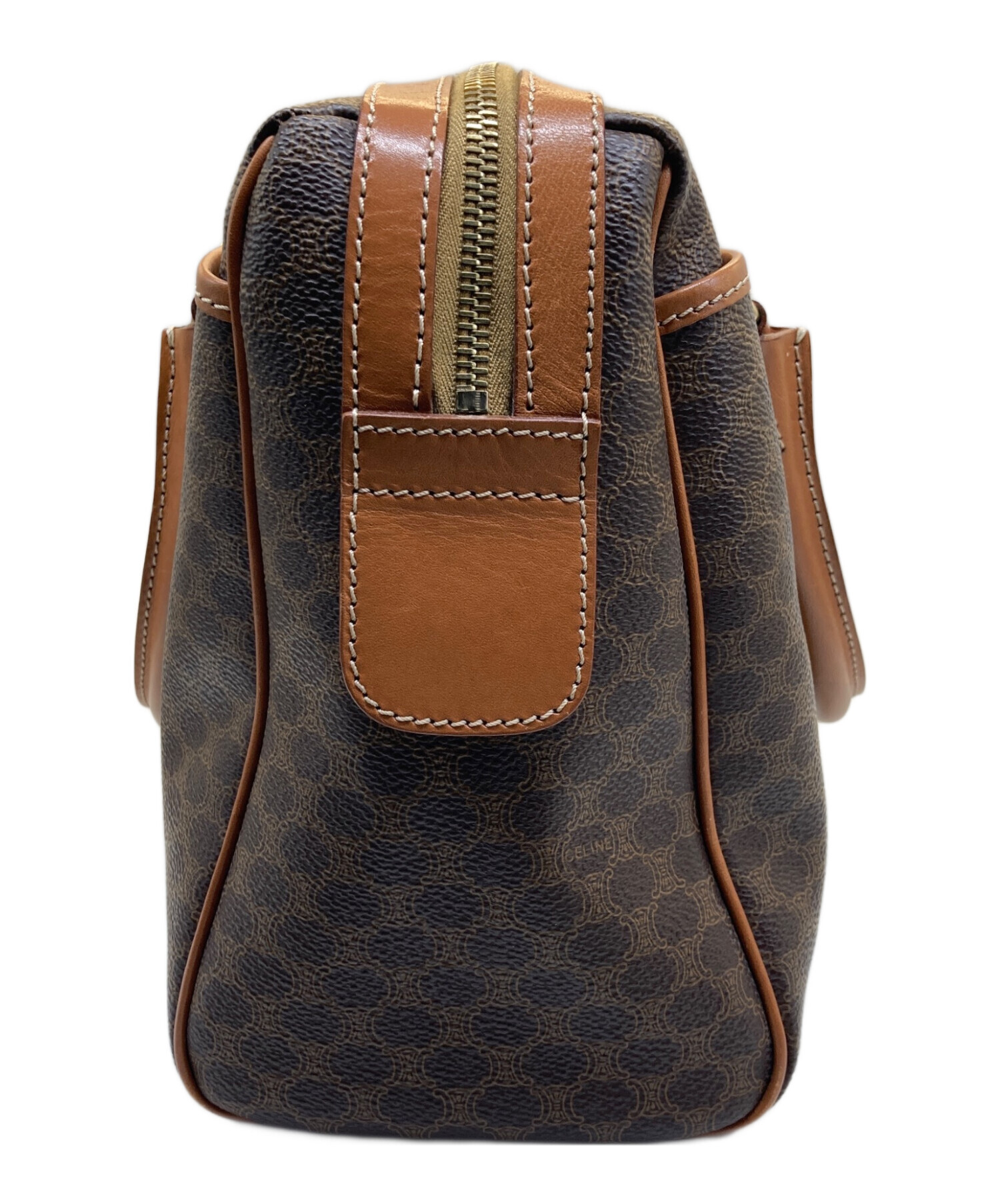 CELINE セリーヌ マカダム柄 パピヨン 円筒 ボストンバッグ 中古・古着通販】CELINE (セリーヌ) マカダム柄ミニボストンバッグ