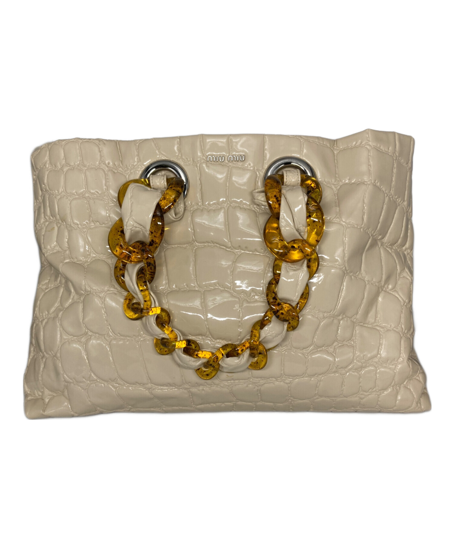 中古・古着通販】MIU MIU (ミュウミュウ) エナメルチェーンバッグ