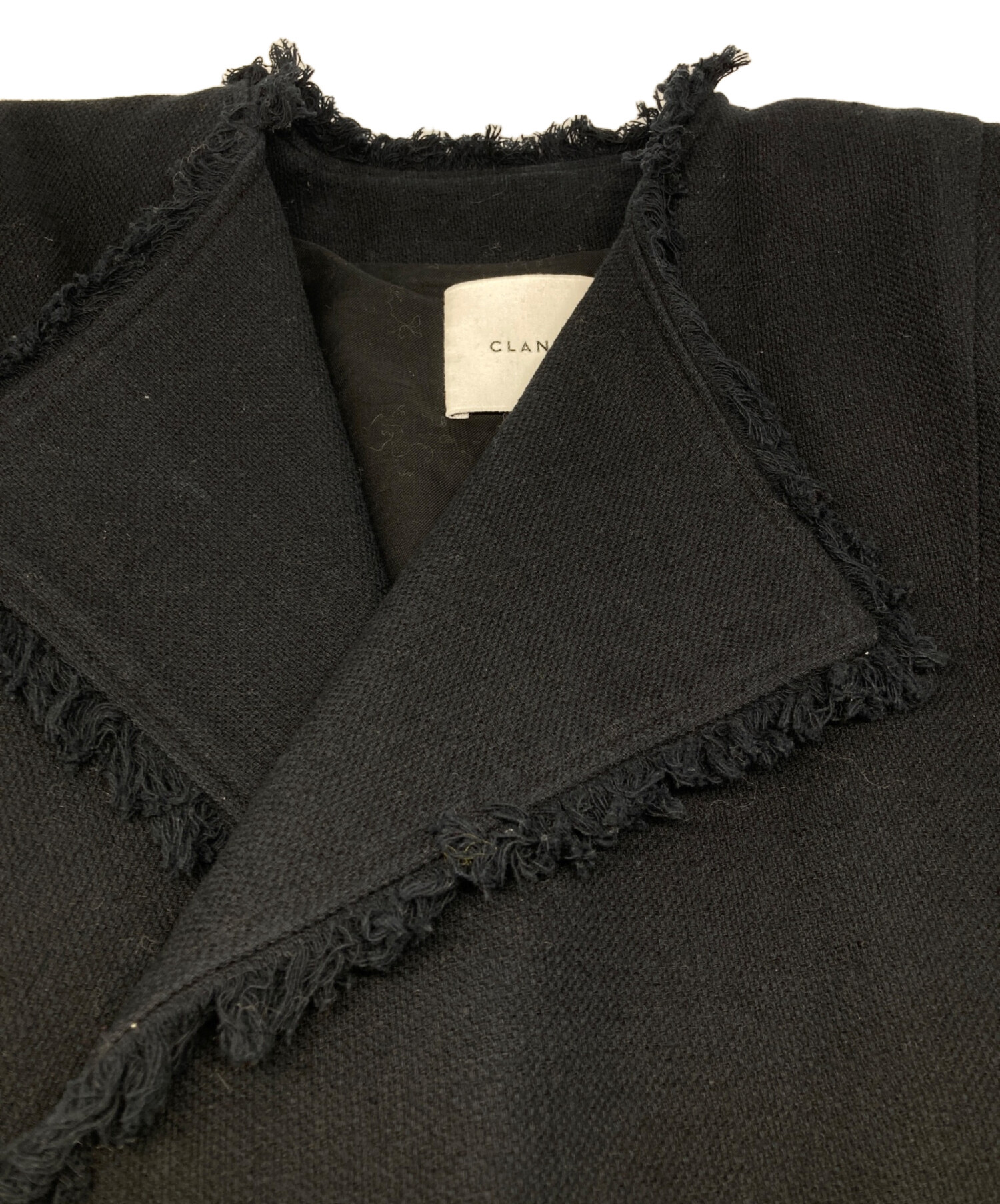 中古・古着通販】CLANE (クラネ) BIG COLLAR FRINGE JACKET ブラック 