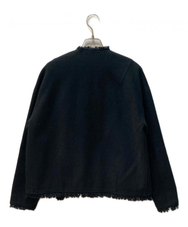 中古・古着通販】CLANE (クラネ) BIG COLLAR FRINGE JACKET ブラック 