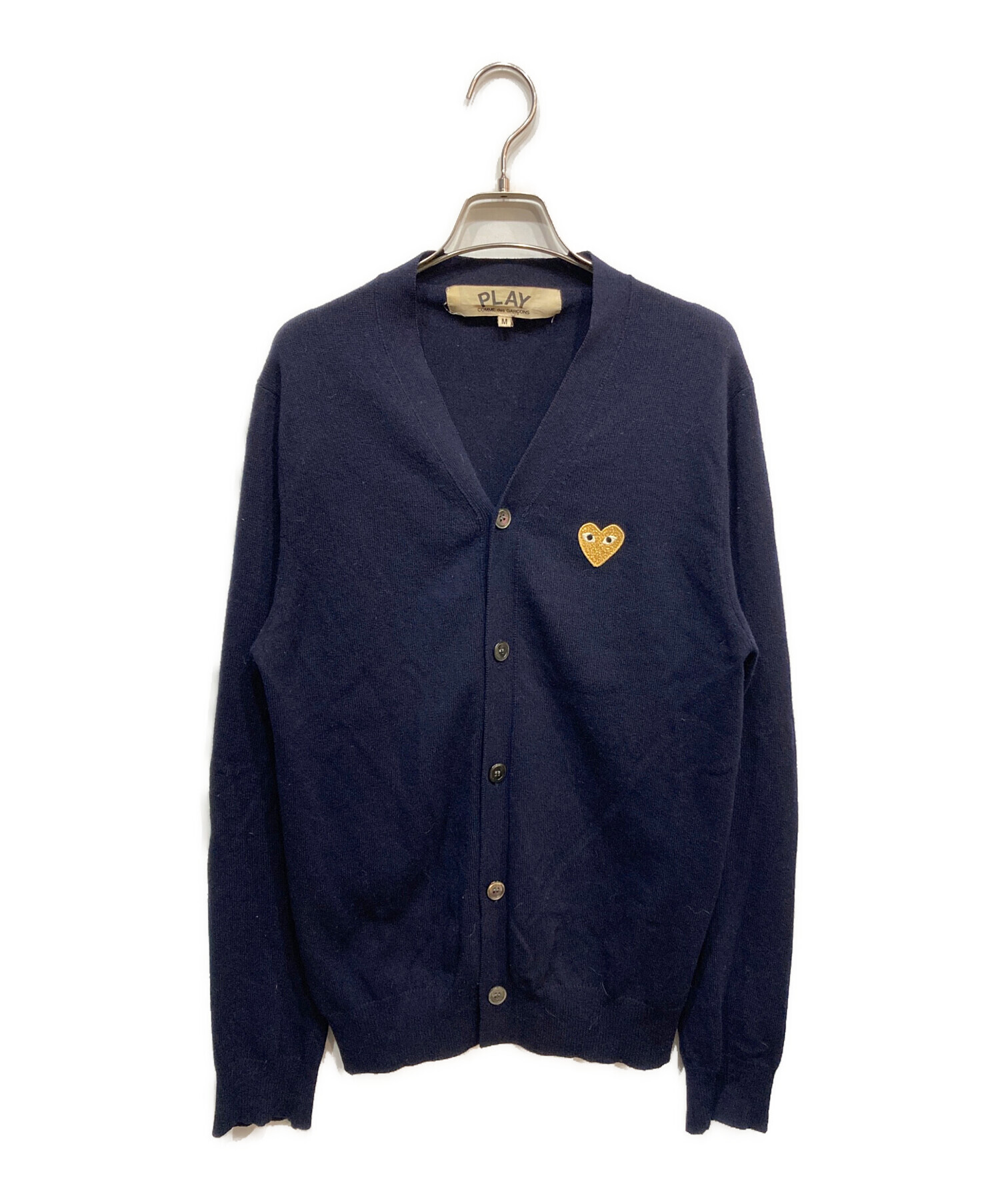 希少 05年製 プレイコムデギャルソン 上質 ニット カーディガン ハートパッチ 希少 05年製 プレイコムデギャルソン 上質 ニット カーディガン ハート