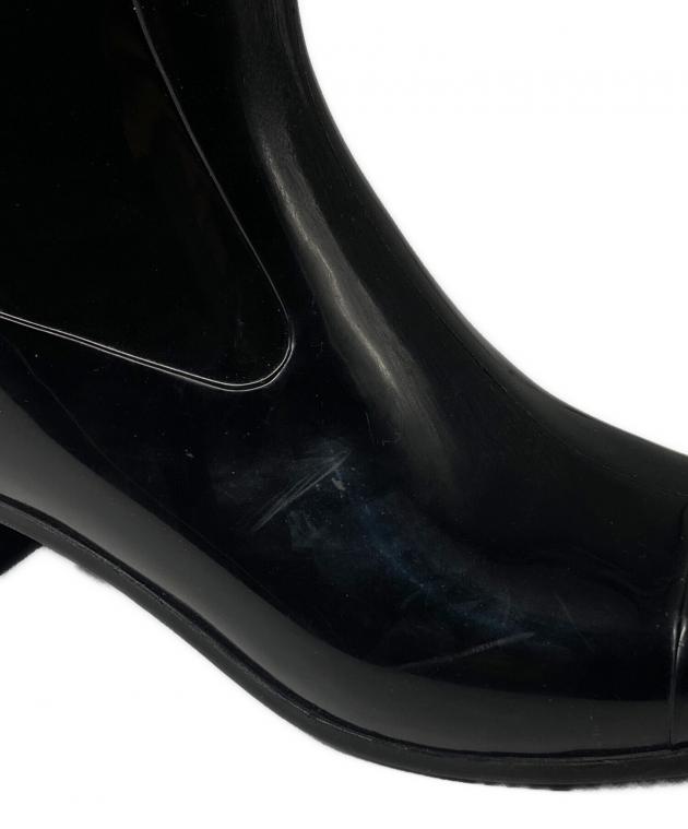 中古・古着通販】CHANEL (シャネル) カメリア レイン ブーツ ブラック