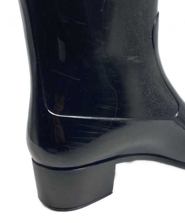 中古・古着通販】CHANEL (シャネル) カメリア レイン ブーツ ブラック