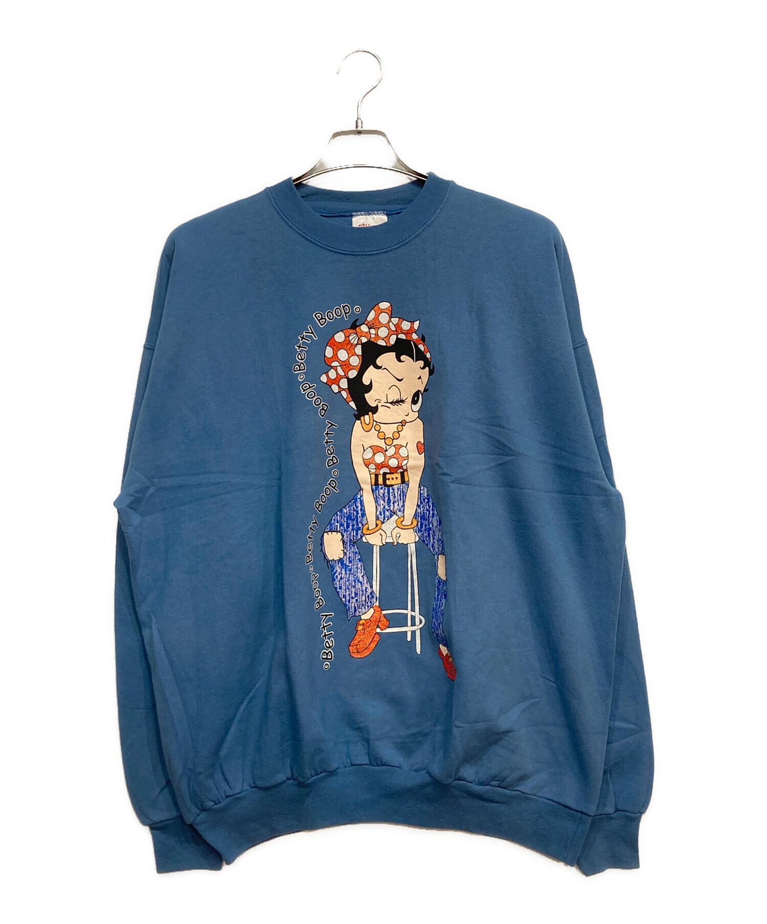 中古・古着通販】Hanes (ヘインズ) BETTY プリント スウェット ブルー 