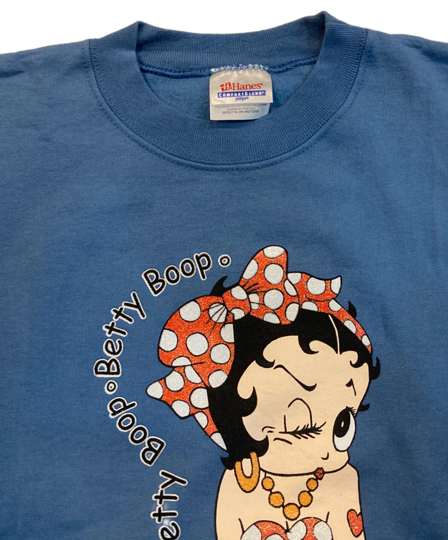 中古・古着通販】Hanes (ヘインズ) BETTY プリント スウェット ブルー 