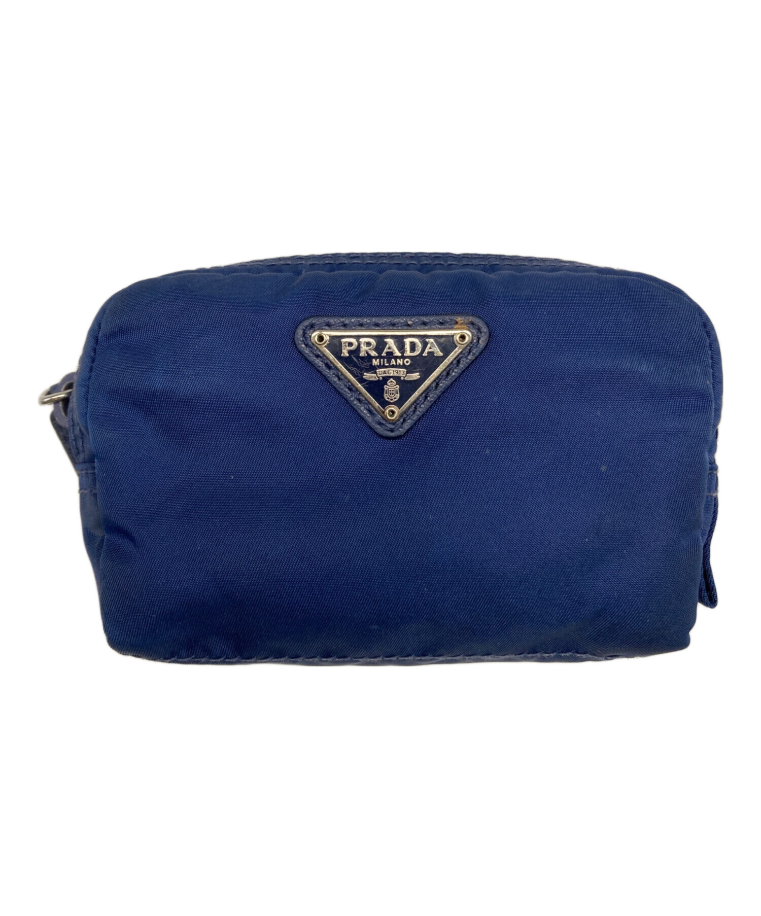 中古・古着通販】PRADA (プラダ) ナイロン ポーチ ブルー サイズ