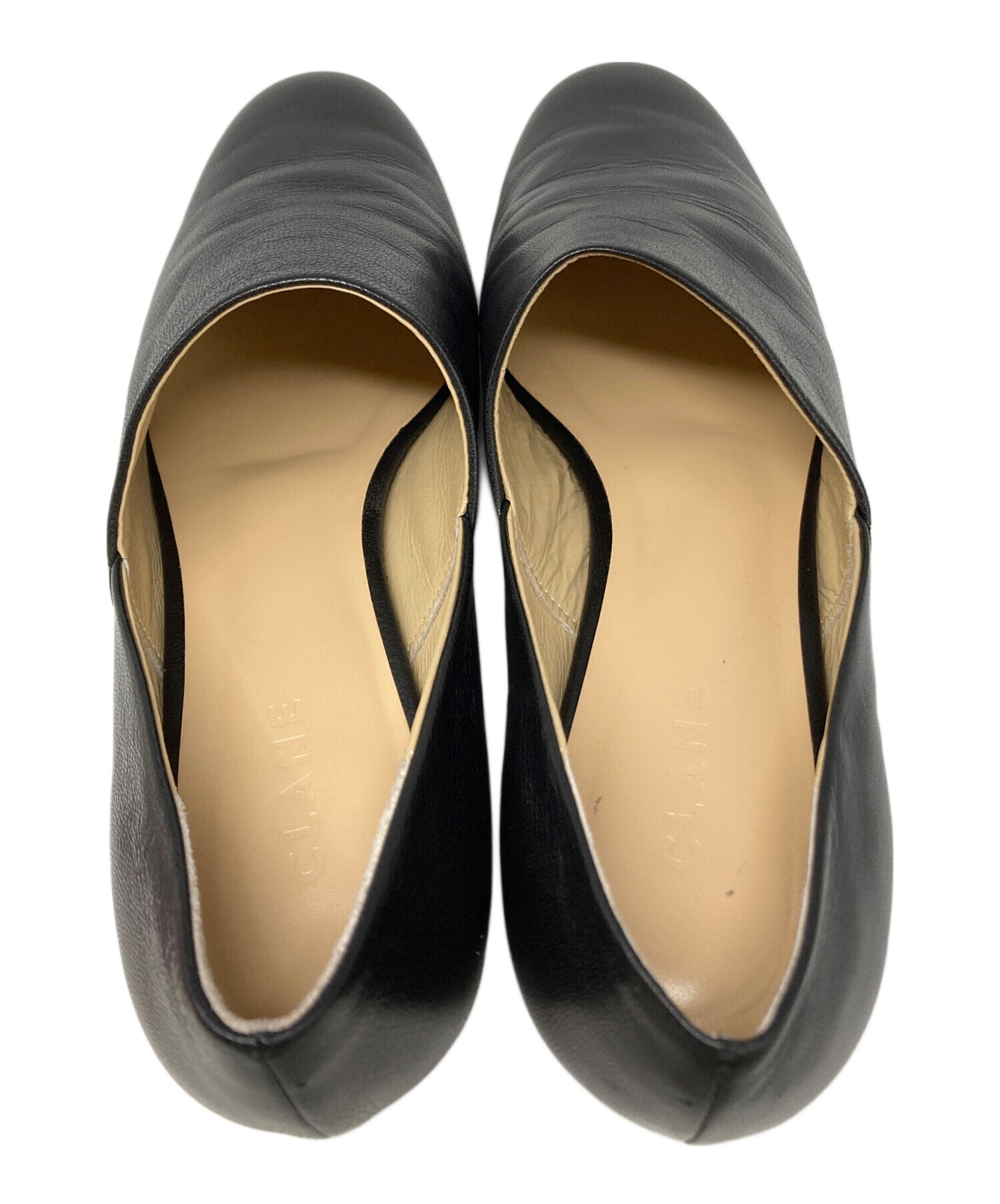 中古・古着通販】CLANE (クラネ) SIDE CUT STACKED HEEL FLAT SHOES