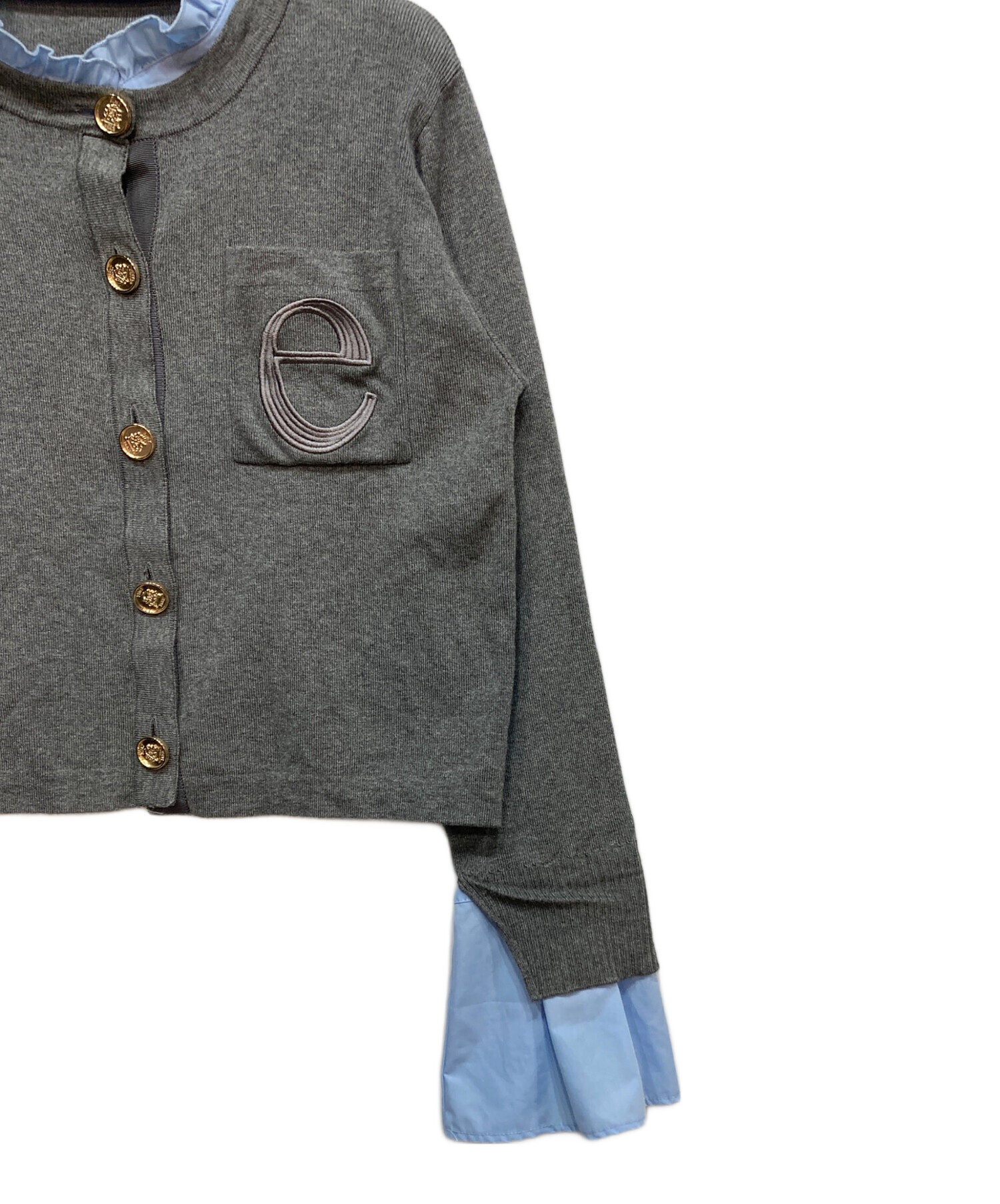 eimy istoire Attached collar カーディガン　グレー エイミーイストワール EIMY ISTOIRE Attached collar ニット