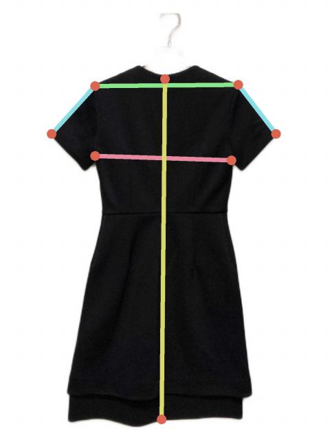 中古・古着通販】YOKO CHAN (ヨーコチャン) 半袖 ワンピース ブラック