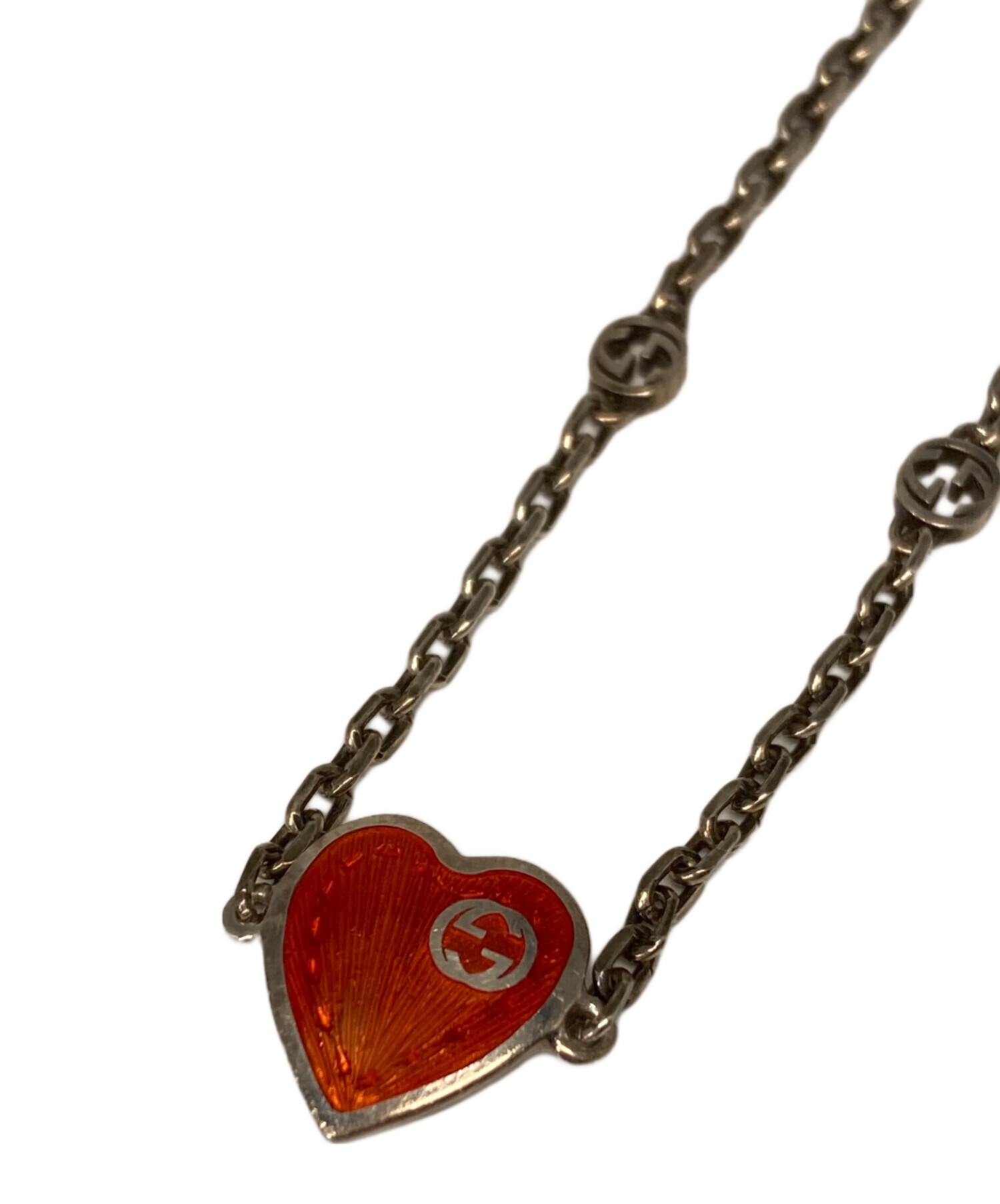 通販直営店 GUCCI インターロッキングG ハートブレスレット ブルー 925 