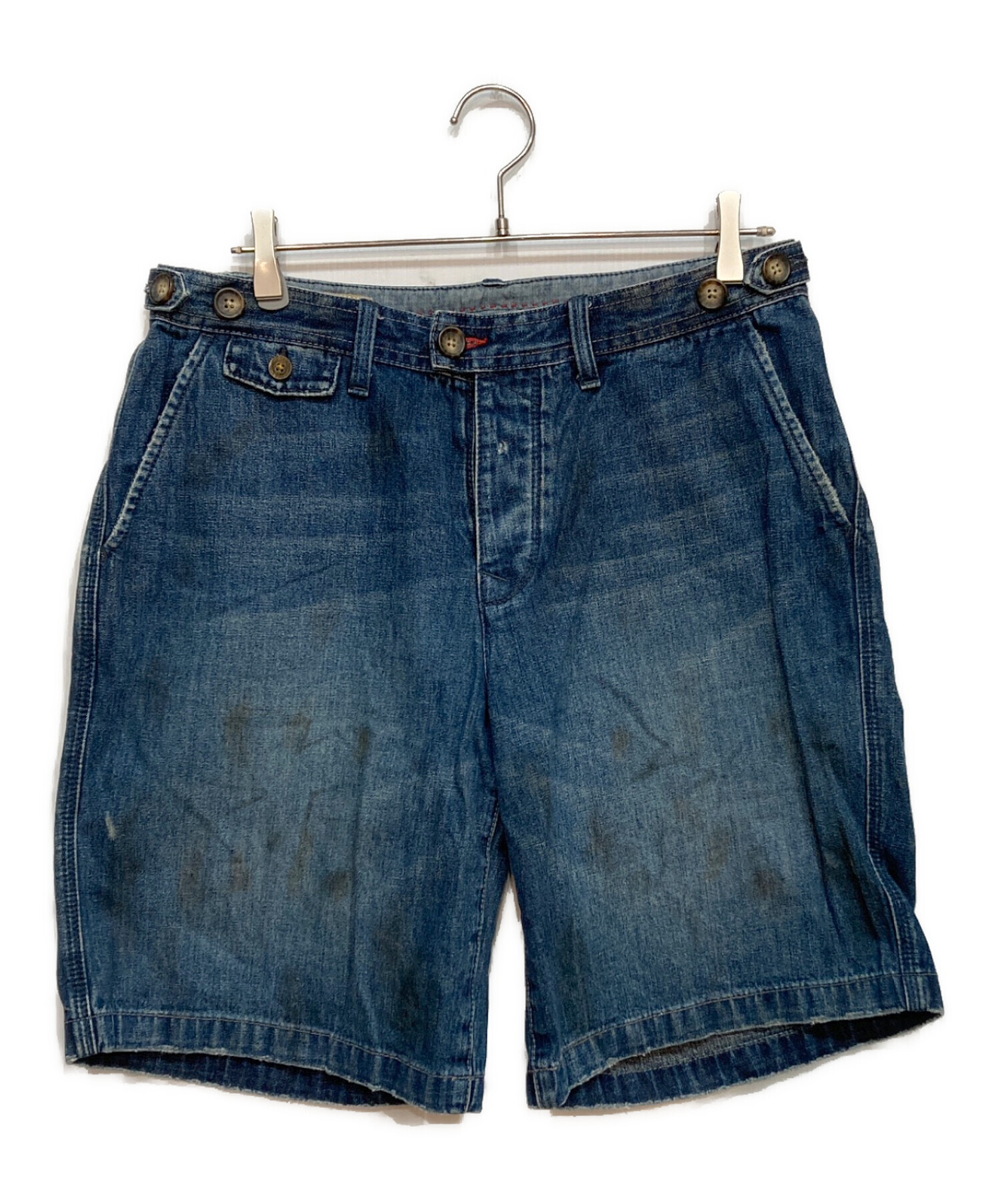 RRL インディゴ パッチワーク ハーフパンツ ラルフローレン　31 中古・古着通販】RALPH LAUREN (ラルフローレン) デニム ハーフパンツ