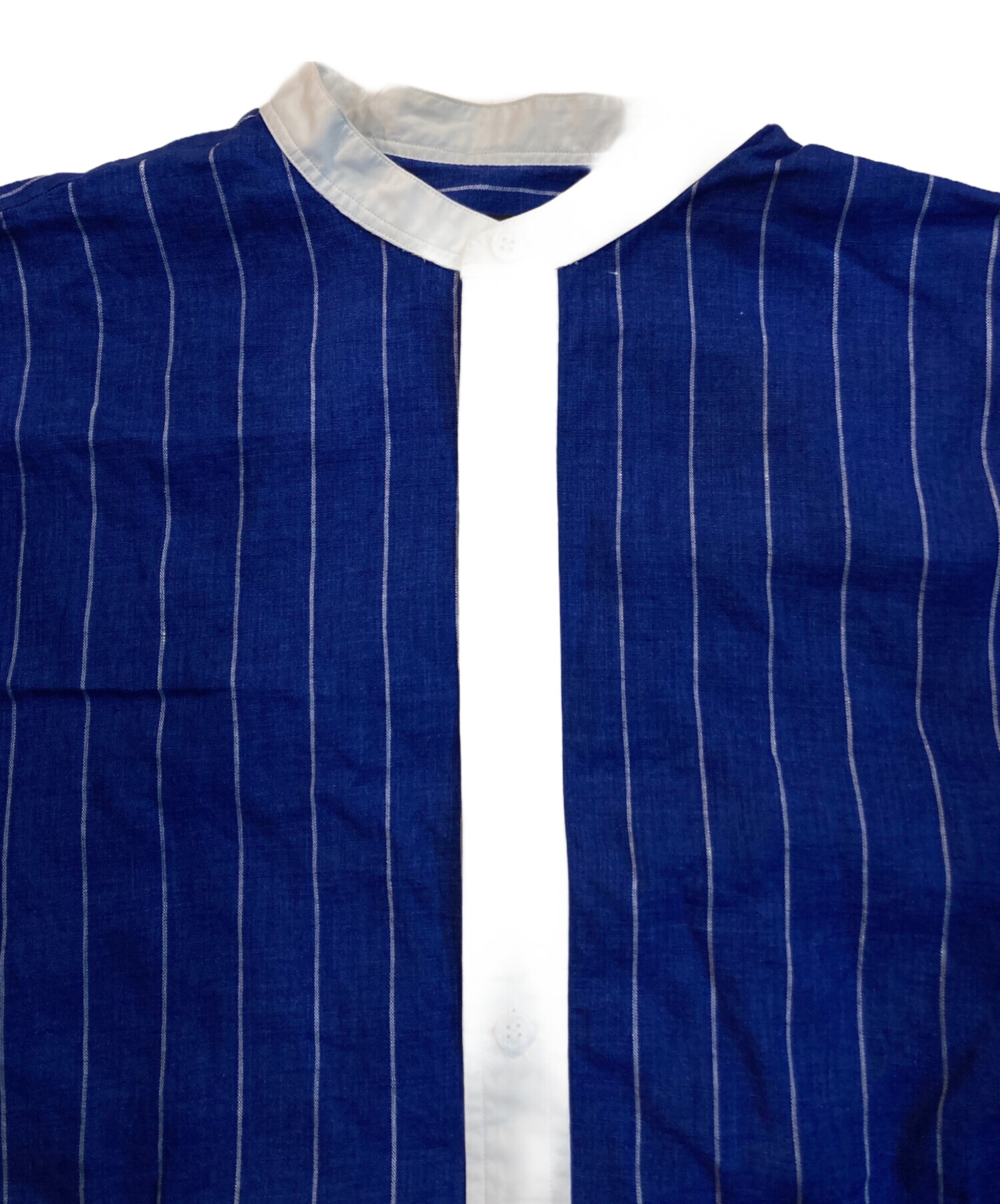 中古・古着通販】DRAWER (ドゥロワー) ストライプ スタンドシャツ