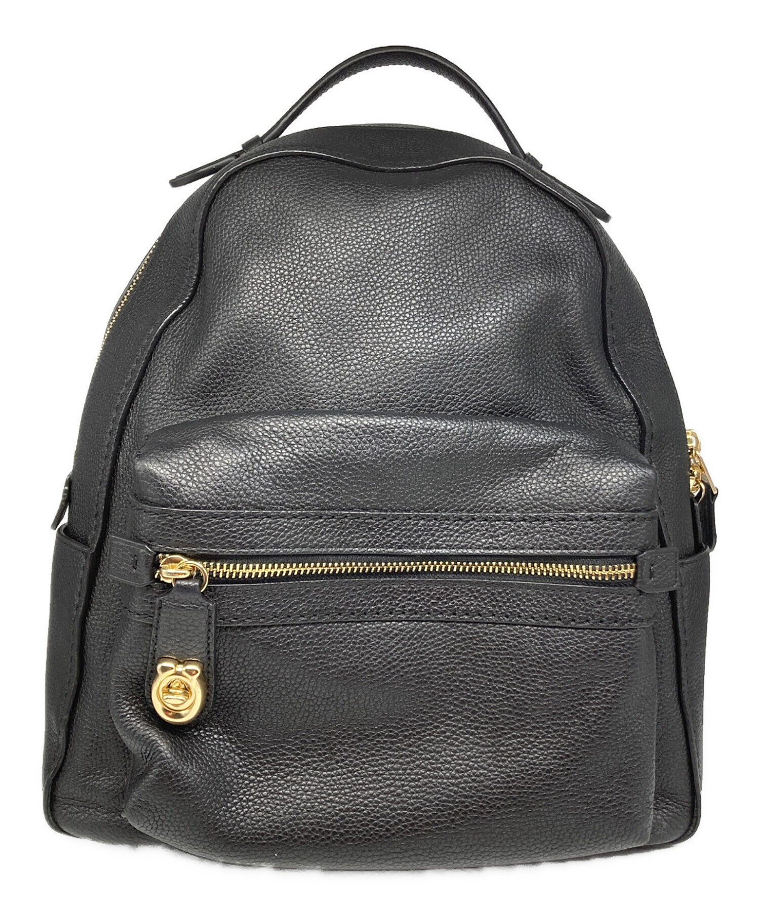 中古・古着通販】COACH (コーチ) ターンロックレザーリュック ブラック