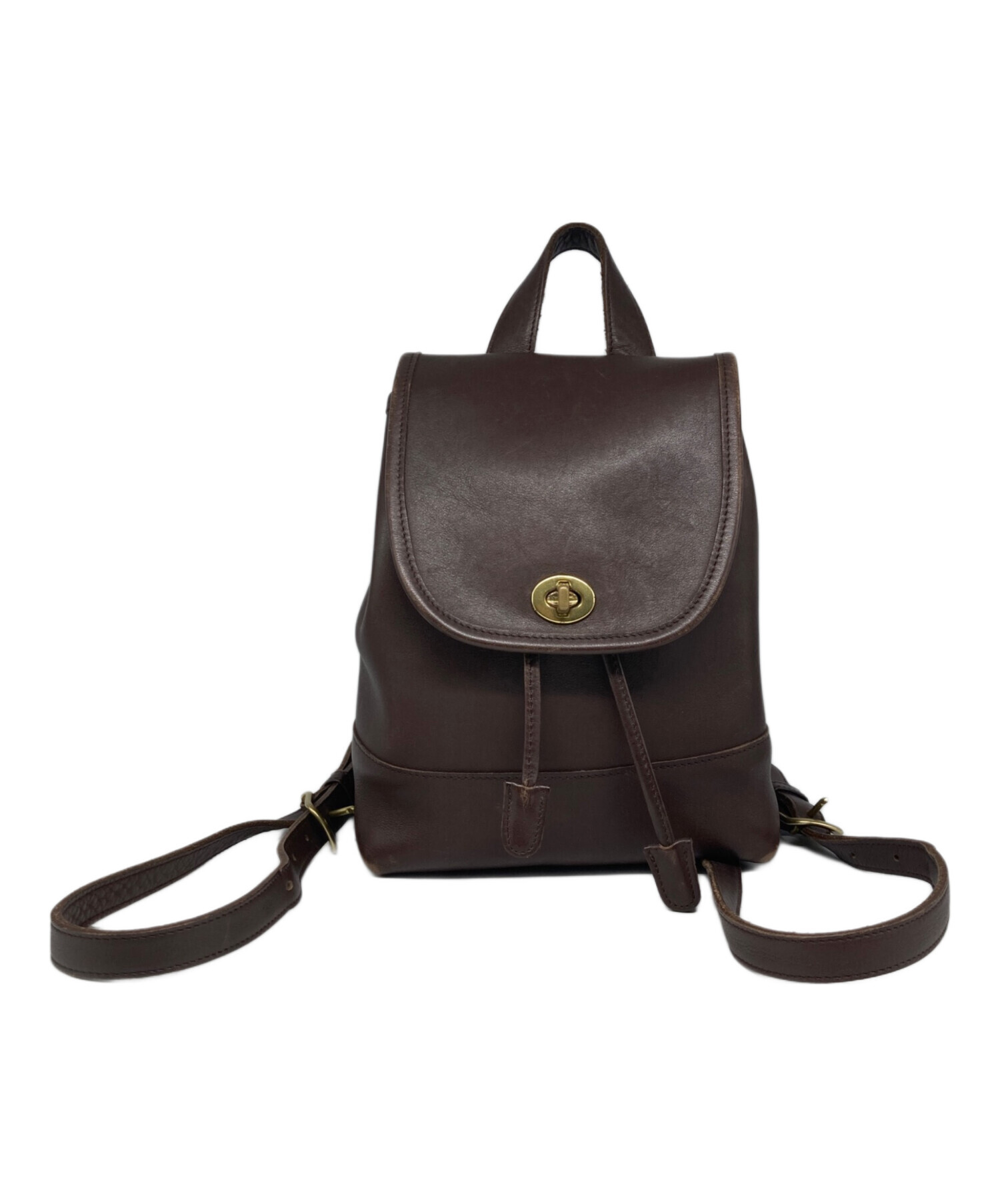 中古・古着通販】COACH (コーチ) レザー リュック ブラウン サイズ