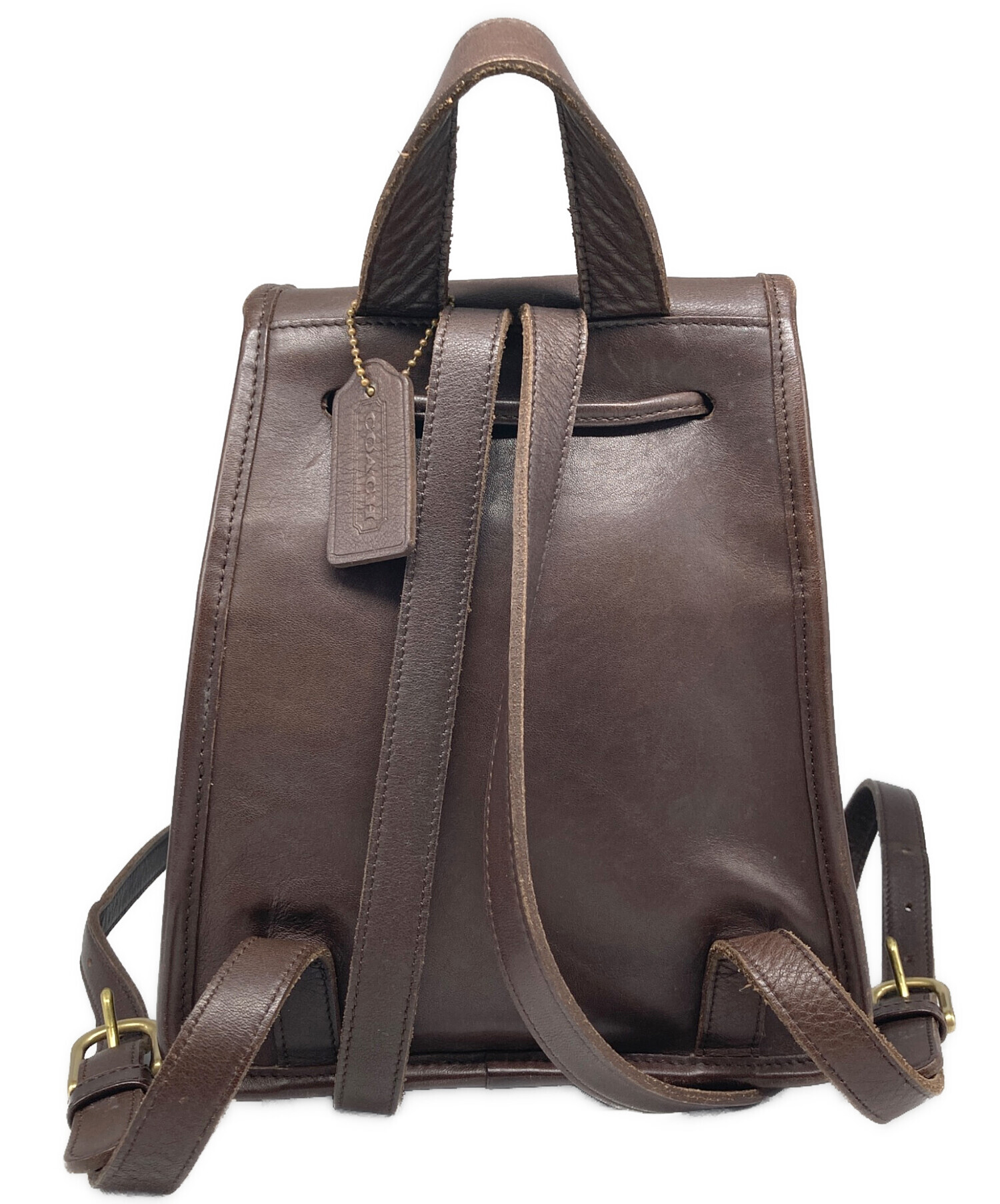 中古・古着通販】COACH (コーチ) レザー リュック ブラウン サイズ