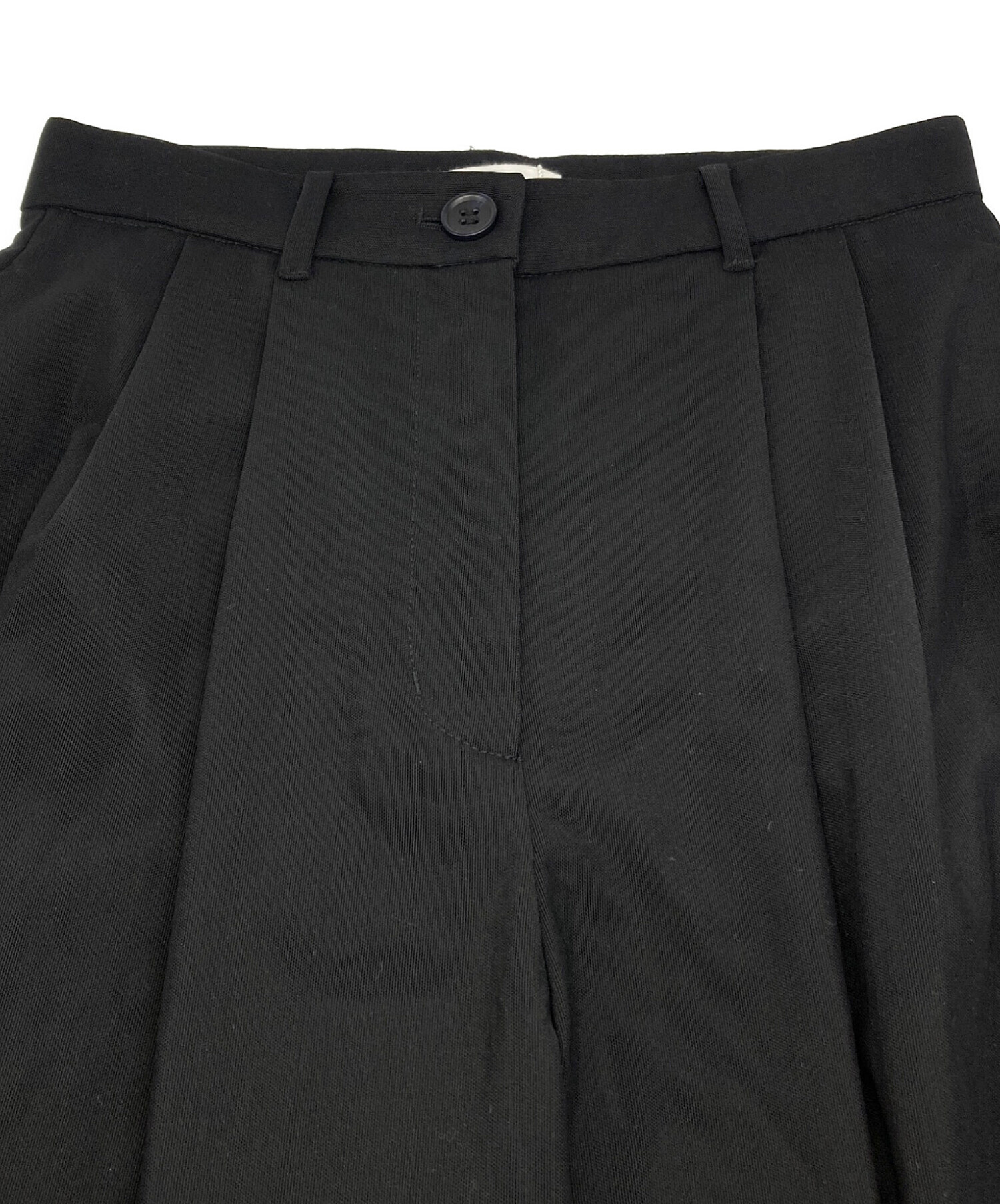 中古・古着通販】CLANE (クラネ) シアー タック パンツ ブラック