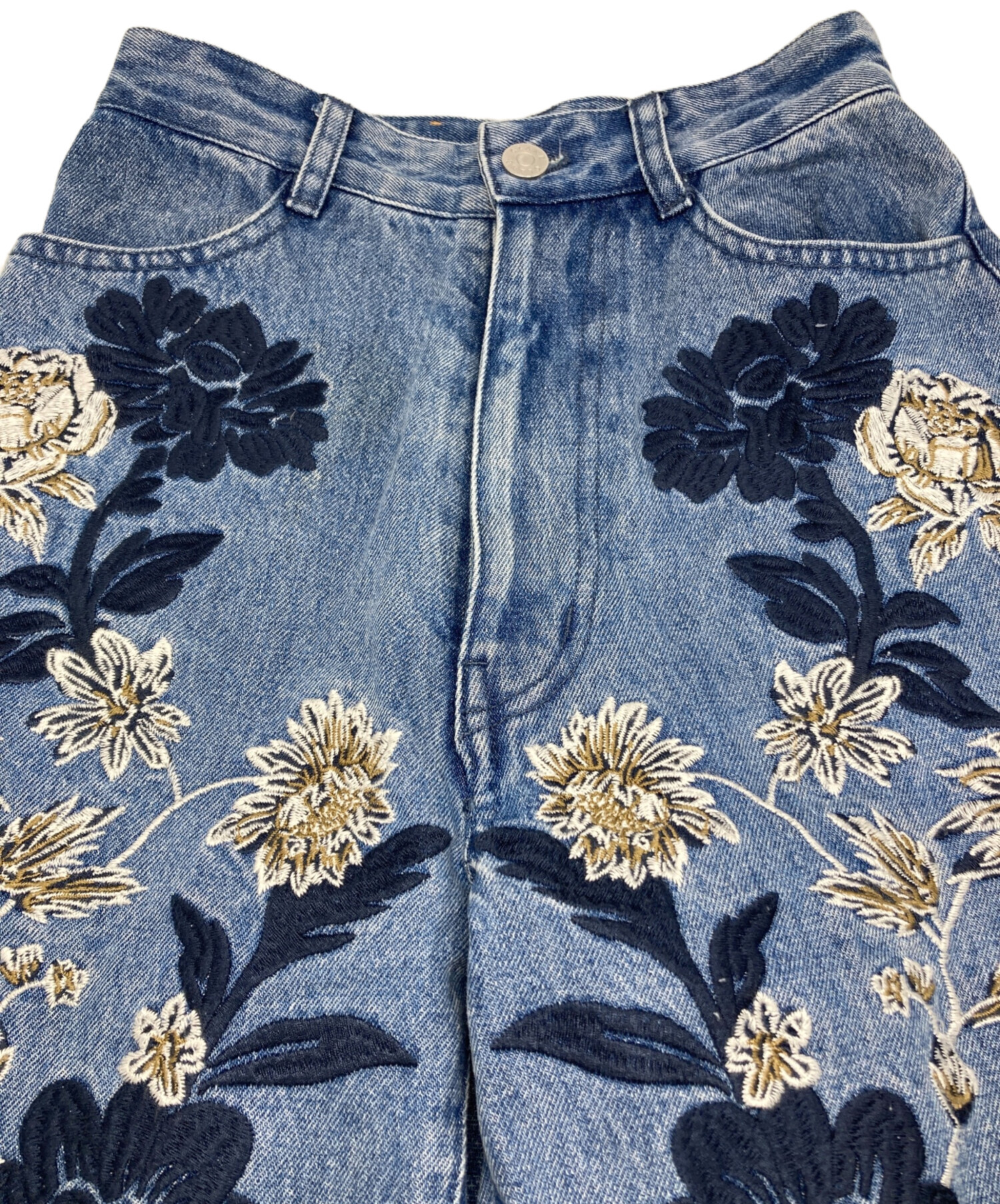 中古・古着通販】CLANE (クラネ) FLOWER EMBROIDERY PANTS インディゴ 中古・古着通販】CLANE (クラネ) FLOWER EMBROIDERY PANTS インディゴ