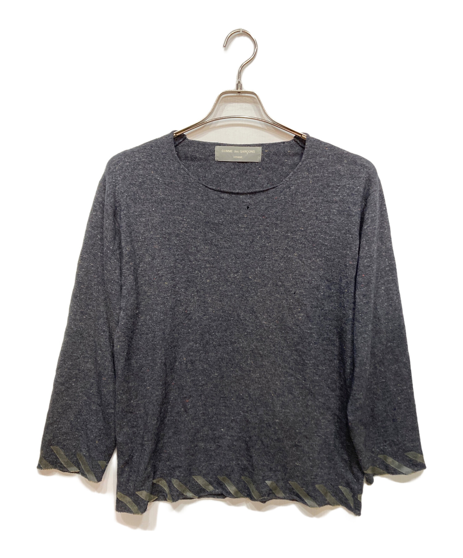 最終値下げ　COMME des GARCONS HOMME グレー ニット 中古・古着通販】COMME des GARCONS HOMME (コムデギャルソン オム