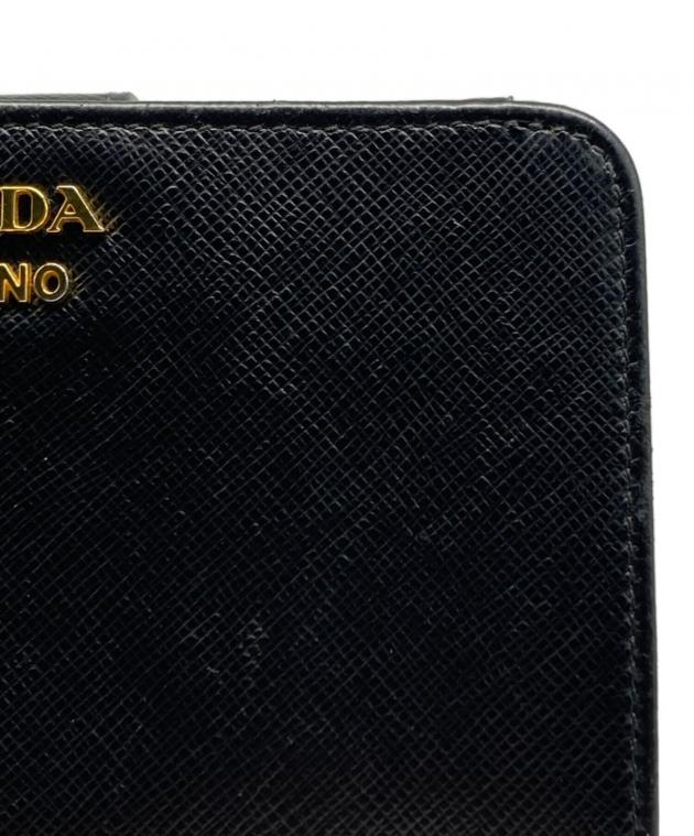 中古・古着通販】PRADA (プラダ) サフィアーノ 2つ折り財布 ブラック