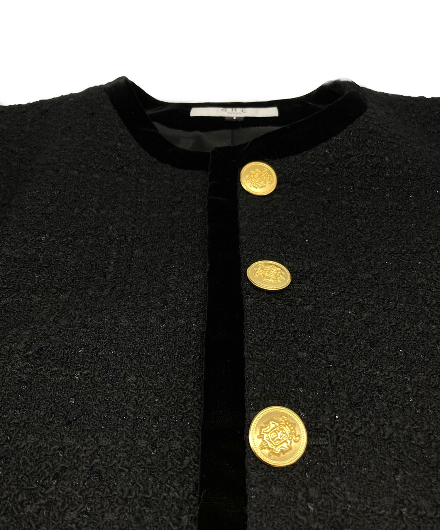 SHE Tokyo Julia tweed ツイードジャケット シートーキョー 中古・古着通販】SHE TOKYO (シートーキョー) Colette Classic Tweed